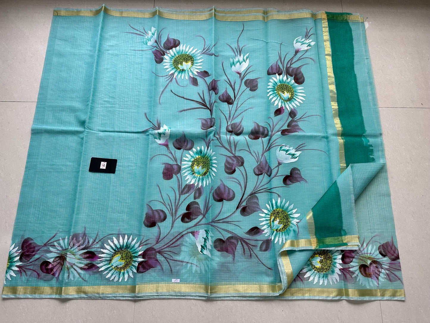 Handpainted Kota Cotton Doria Saree