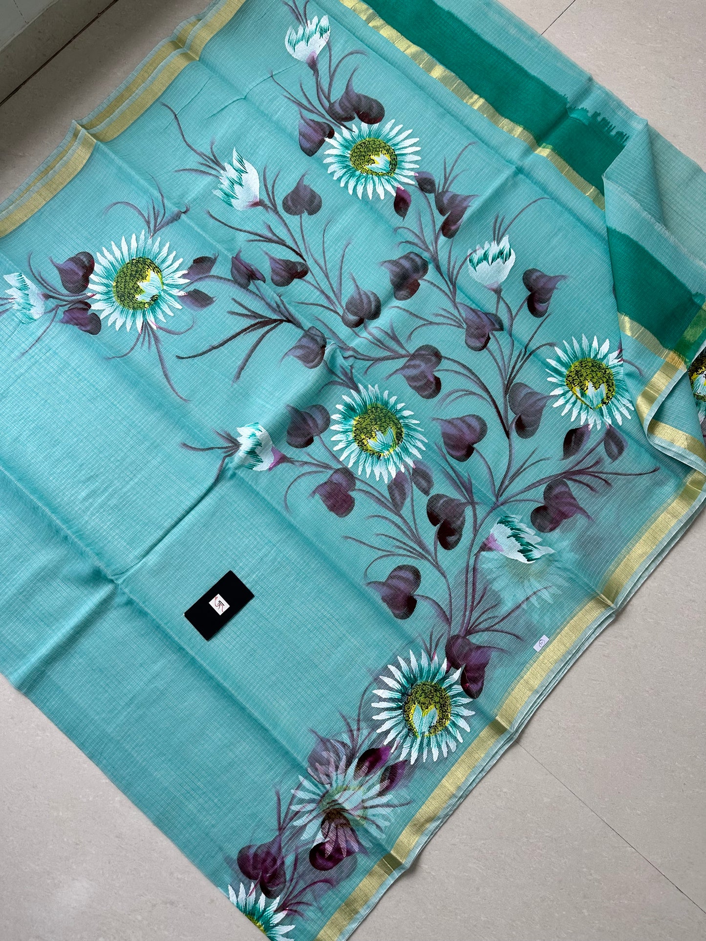 Handpainted Kota Cotton Doria Saree