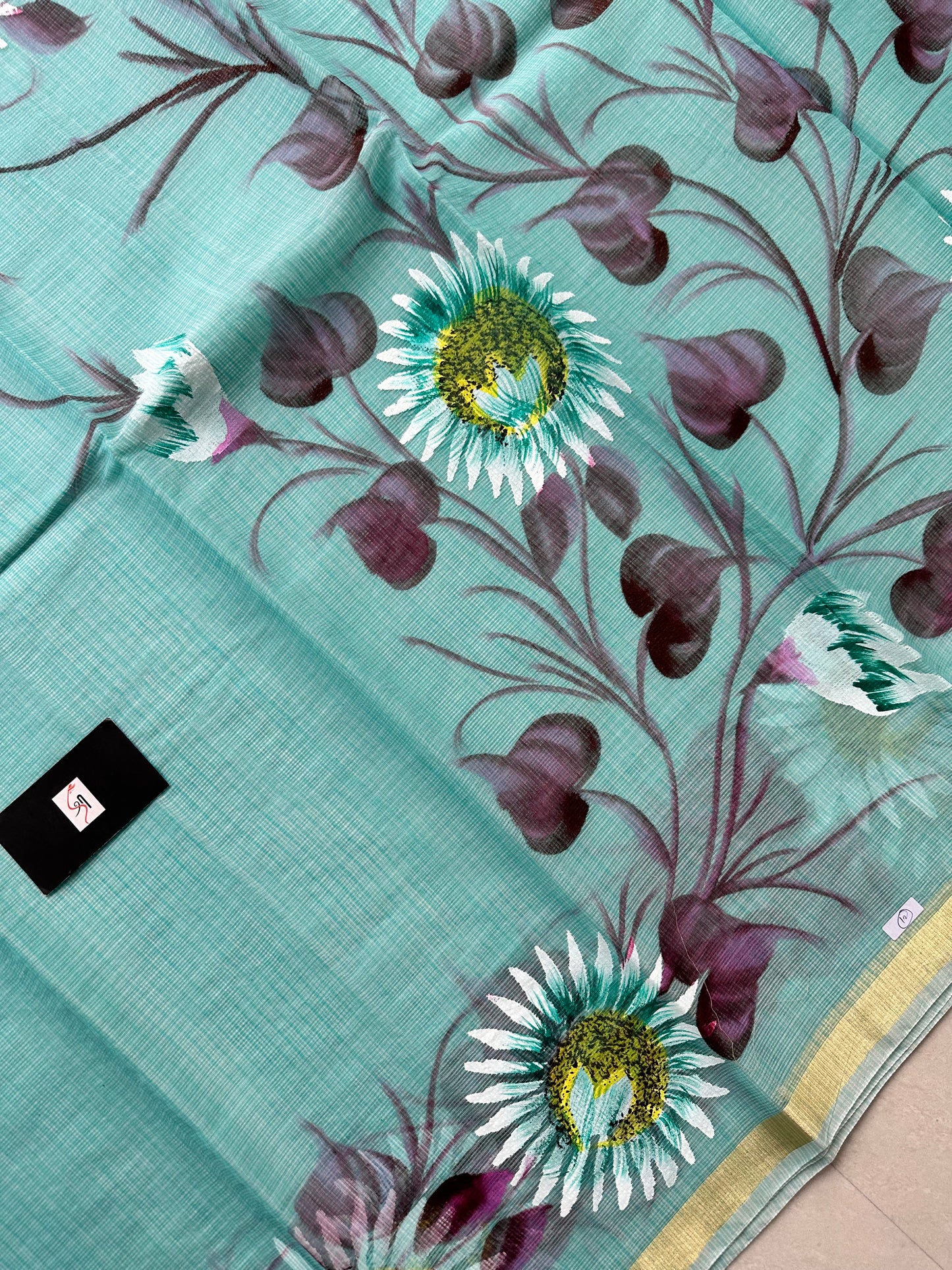 Handpainted Kota Cotton Doria Saree