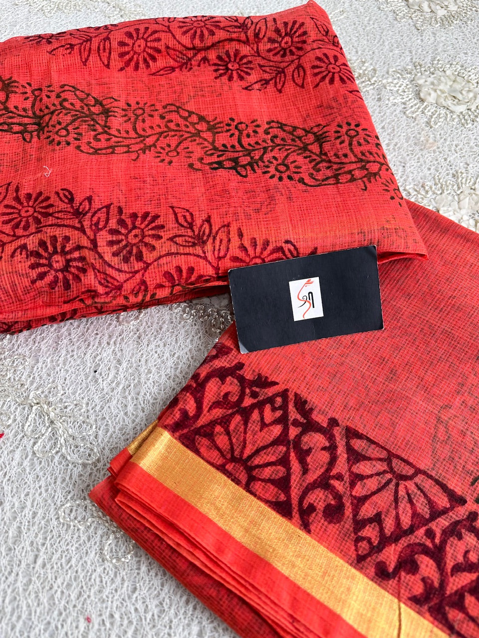 Handblock Printed Kota Cotton Doria Top N Dupatta