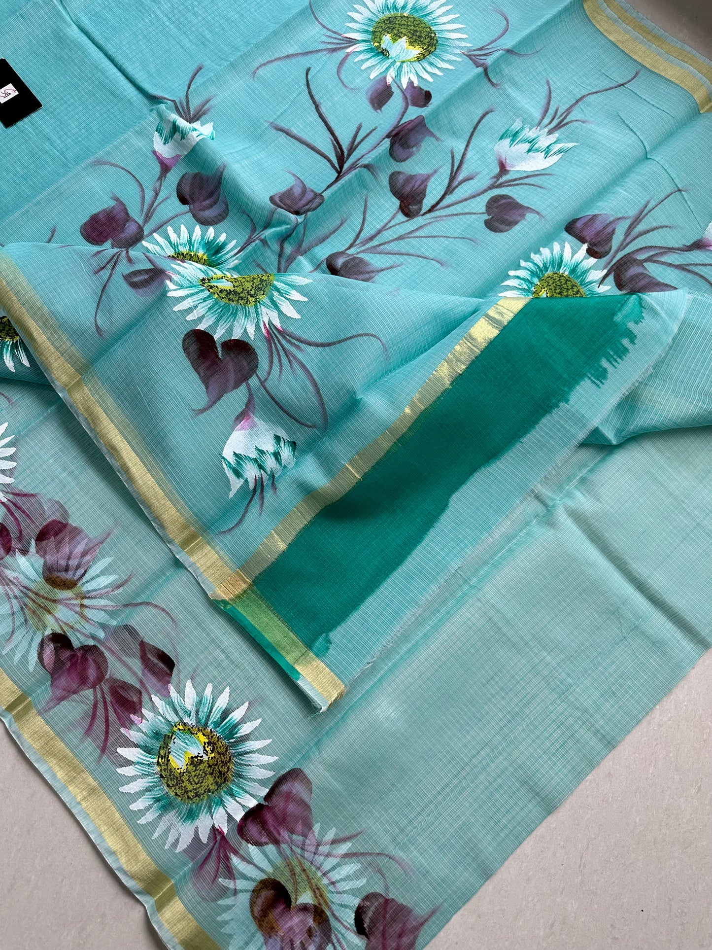 Handpainted Kota Cotton Doria Saree