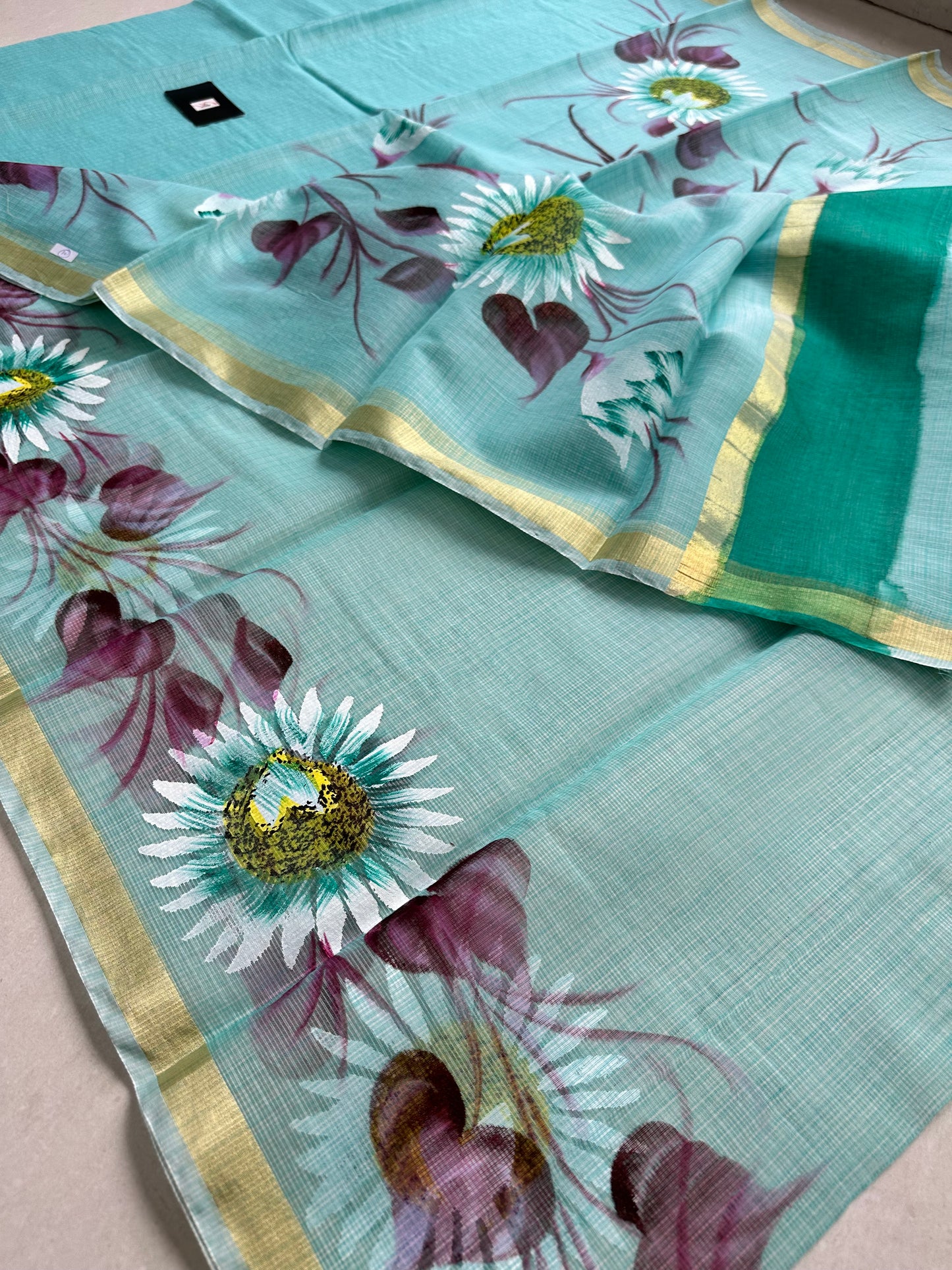 Handpainted Kota Cotton Doria Saree