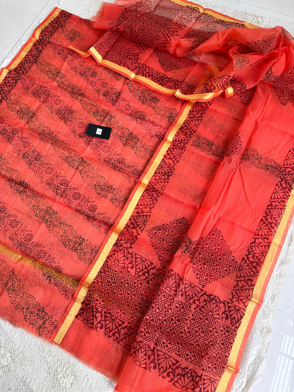 Handblock Printed Kota Cotton Doria Top N Dupatta