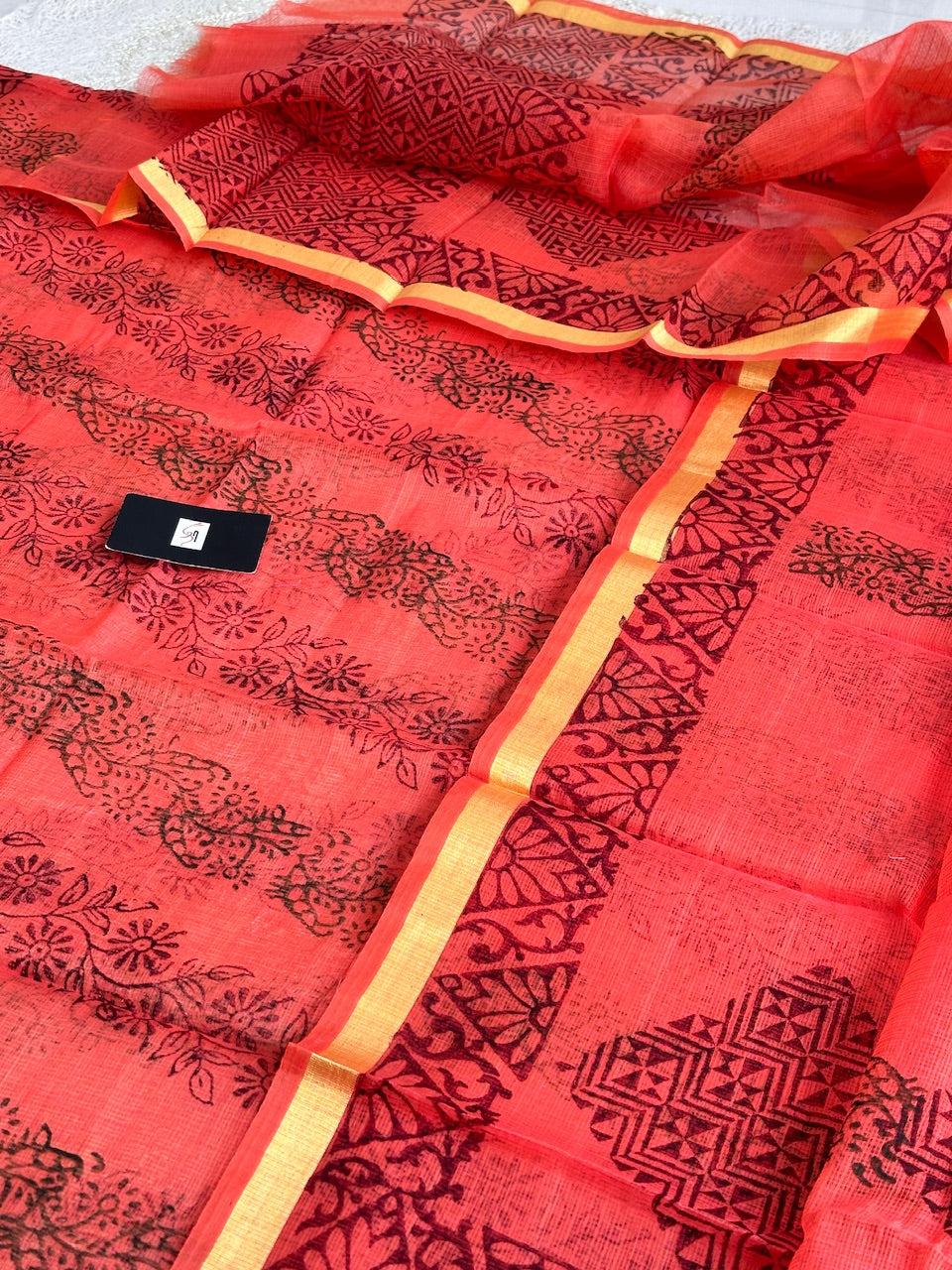 Handblock Printed Kota Cotton Doria Top N Dupatta