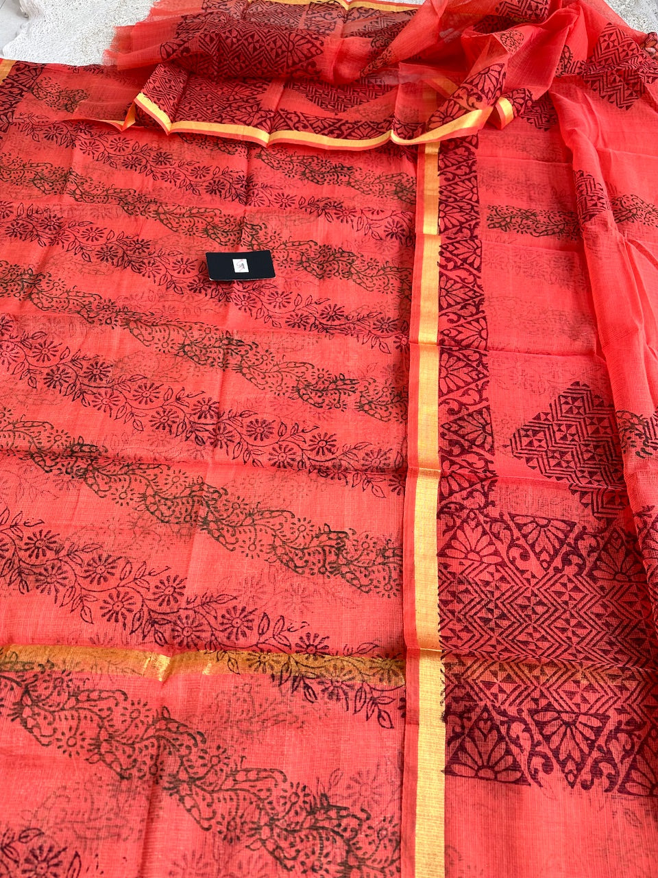 Handblock Printed Kota Cotton Doria Top N Dupatta