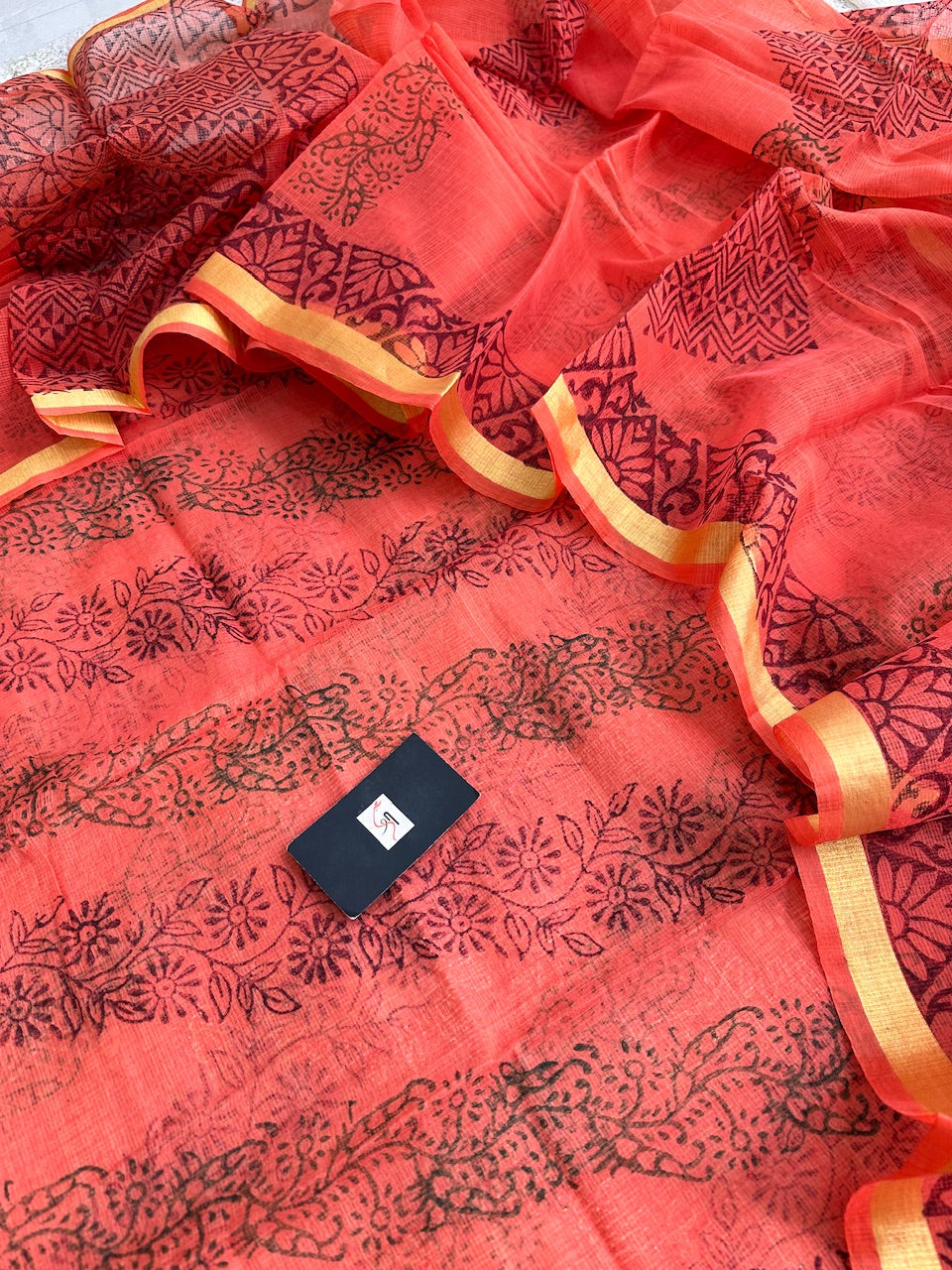 Handblock Printed Kota Cotton Doria Top N Dupatta