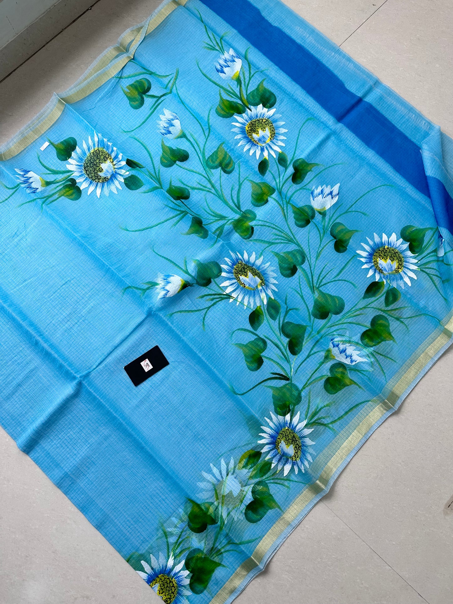 Handpainted Kota Cotton Doria Saree