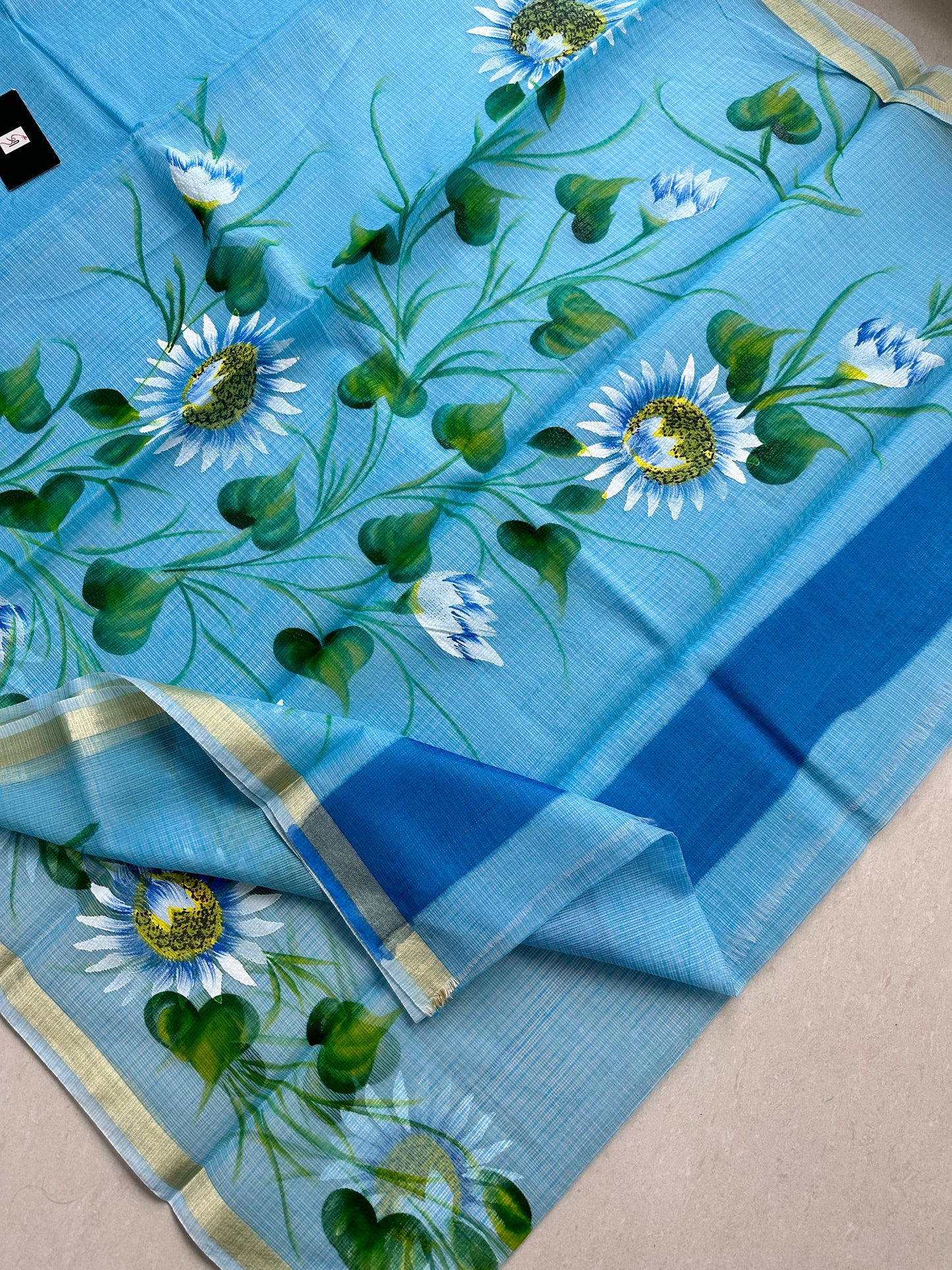 Handpainted Kota Cotton Doria Saree