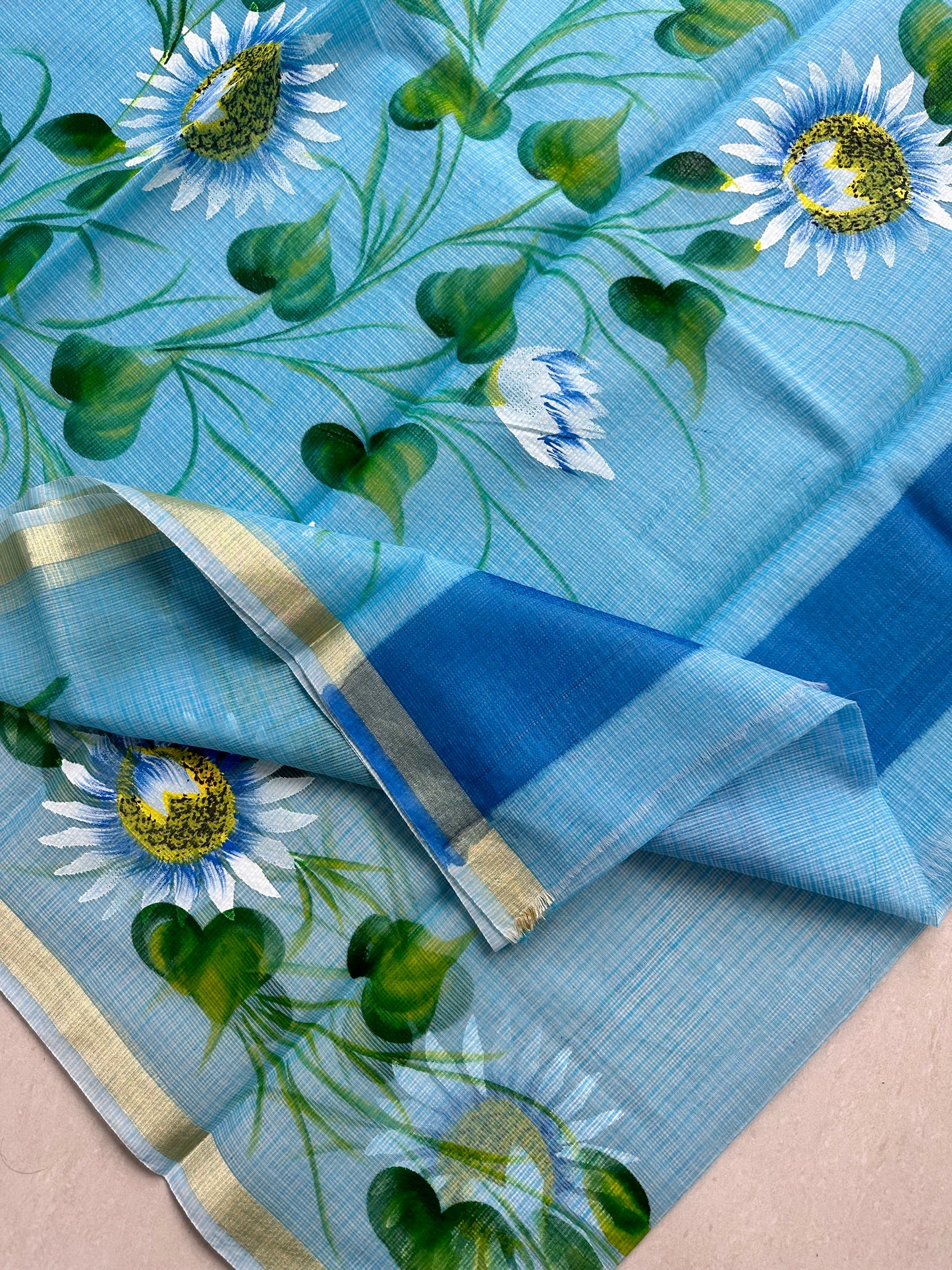 Handpainted Kota Cotton Doria Saree