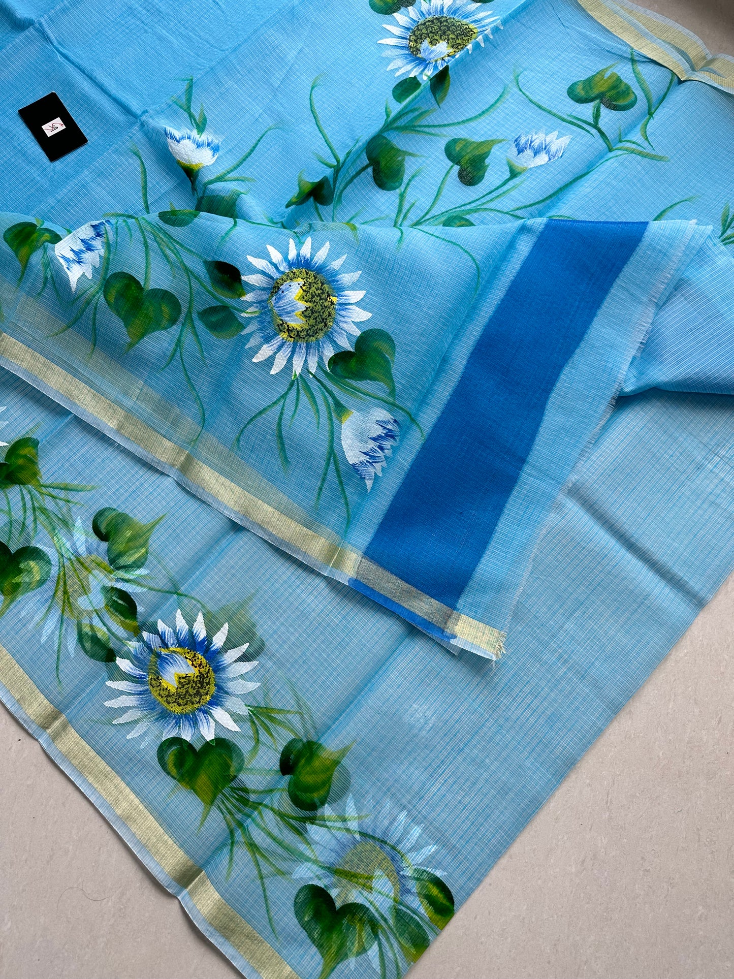 Handpainted Kota Cotton Doria Saree