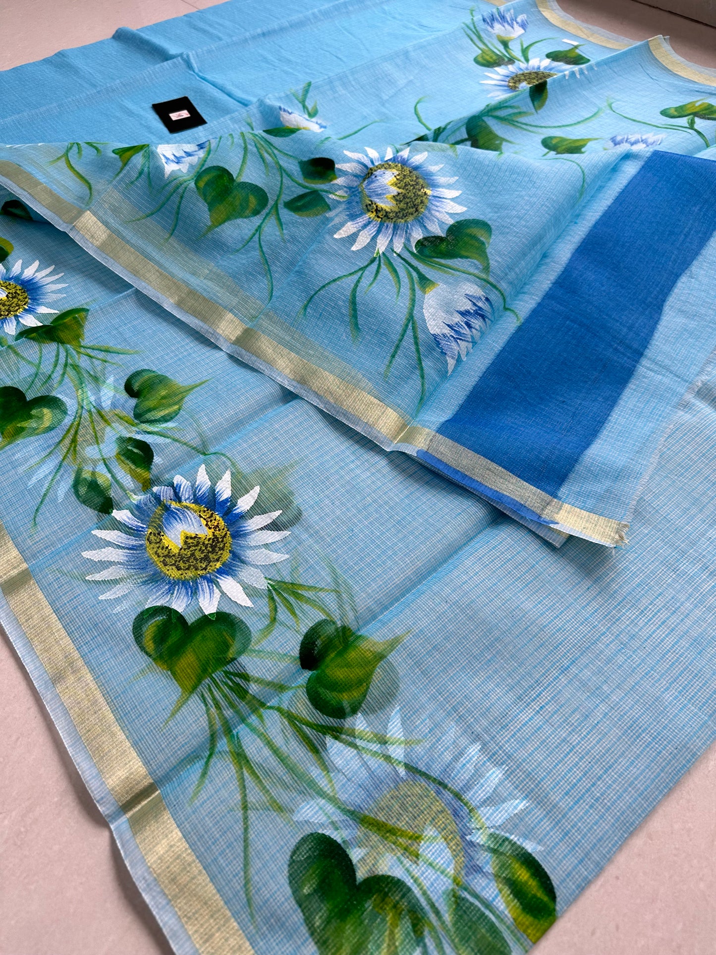 Handpainted Kota Cotton Doria Saree