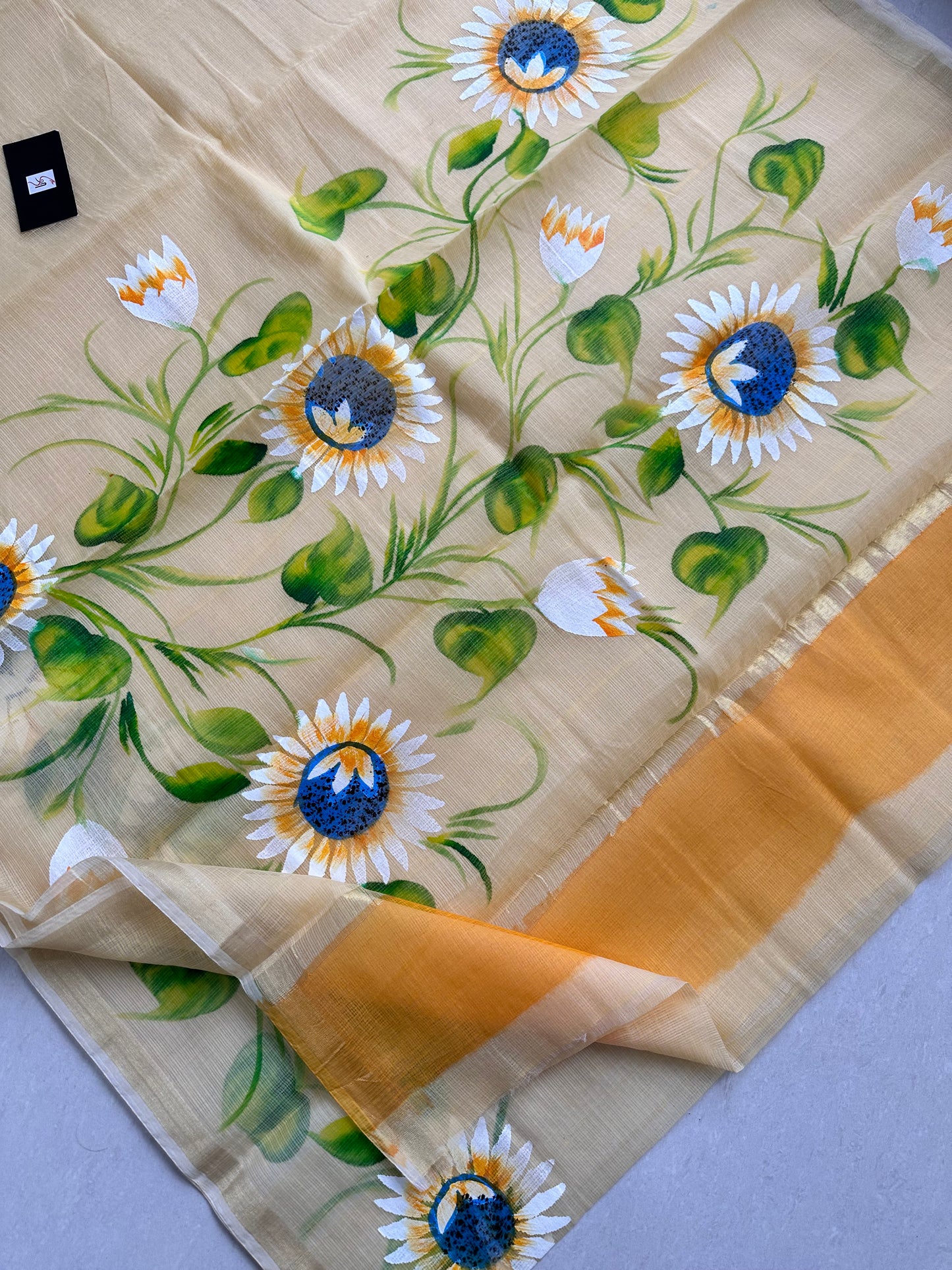 Handpainted Kota Cotton Doria Saree