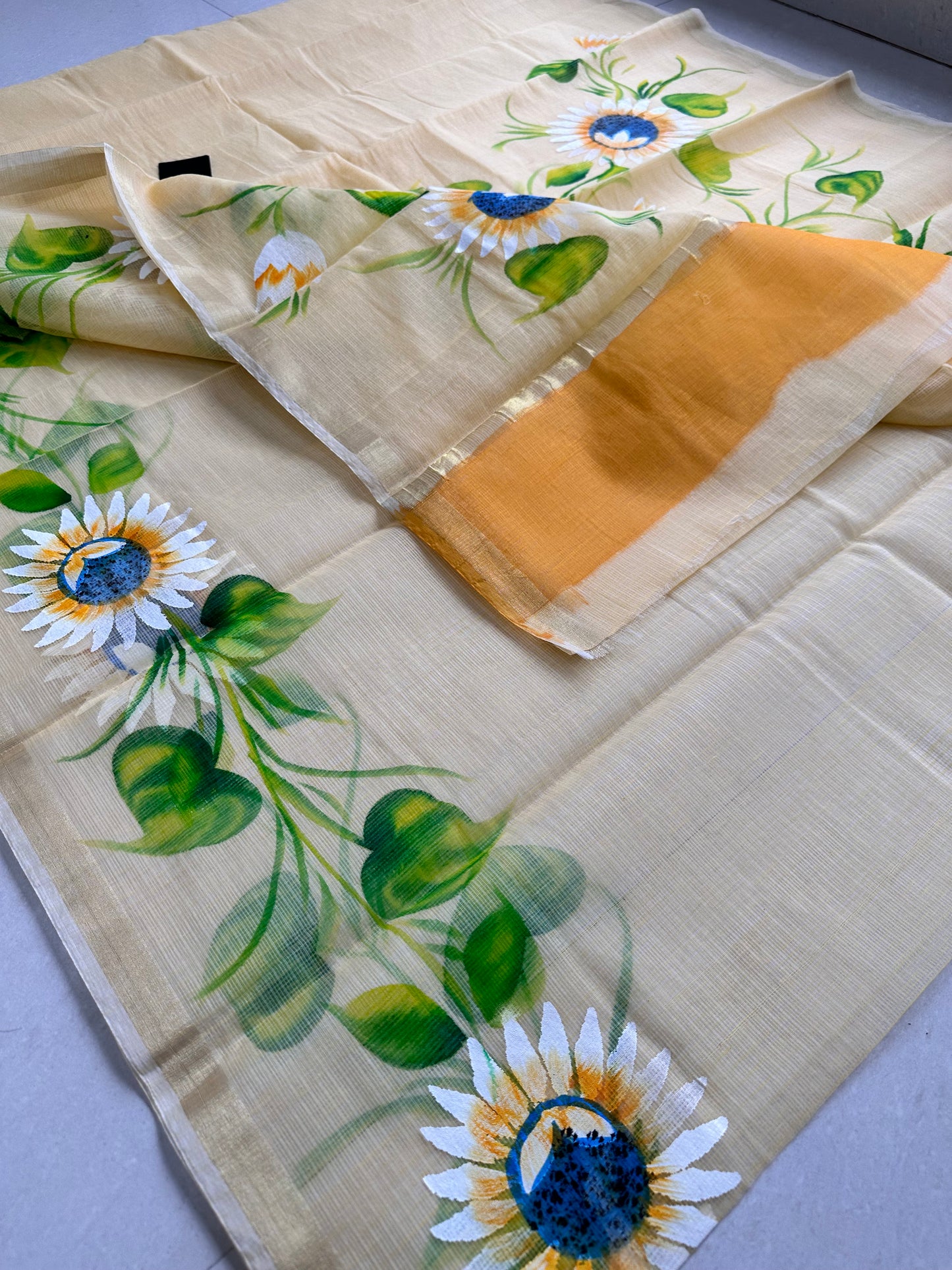 Handpainted Kota Cotton Doria Saree