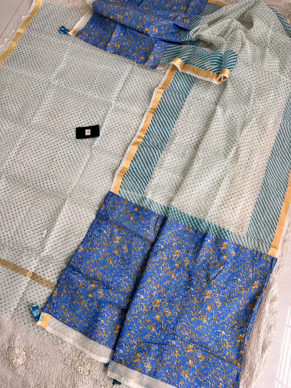 HandBlock Printed Kota Cotton Doria Top N Dupatta