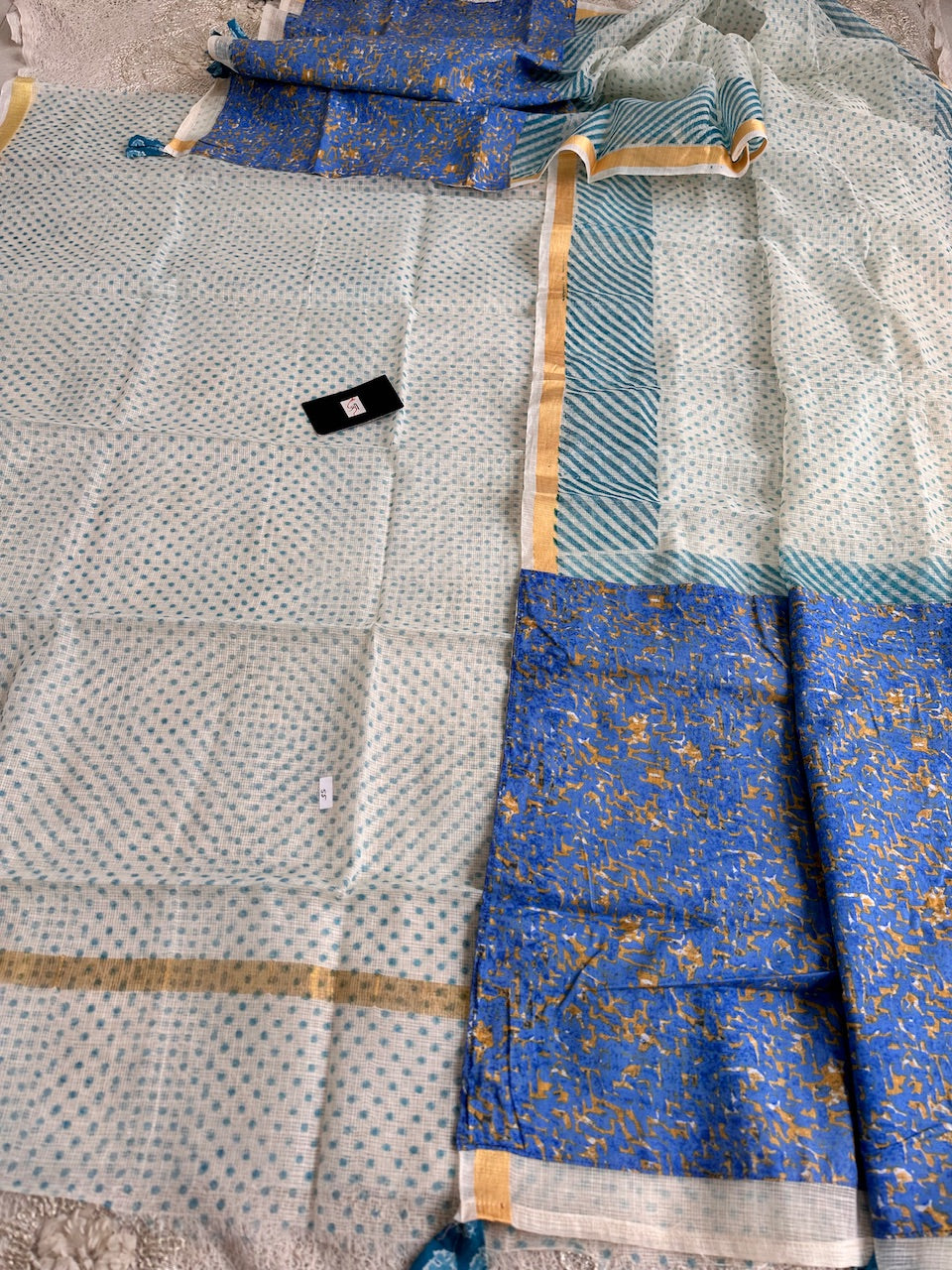 HandBlock Printed Kota Cotton Doria Top N Dupatta