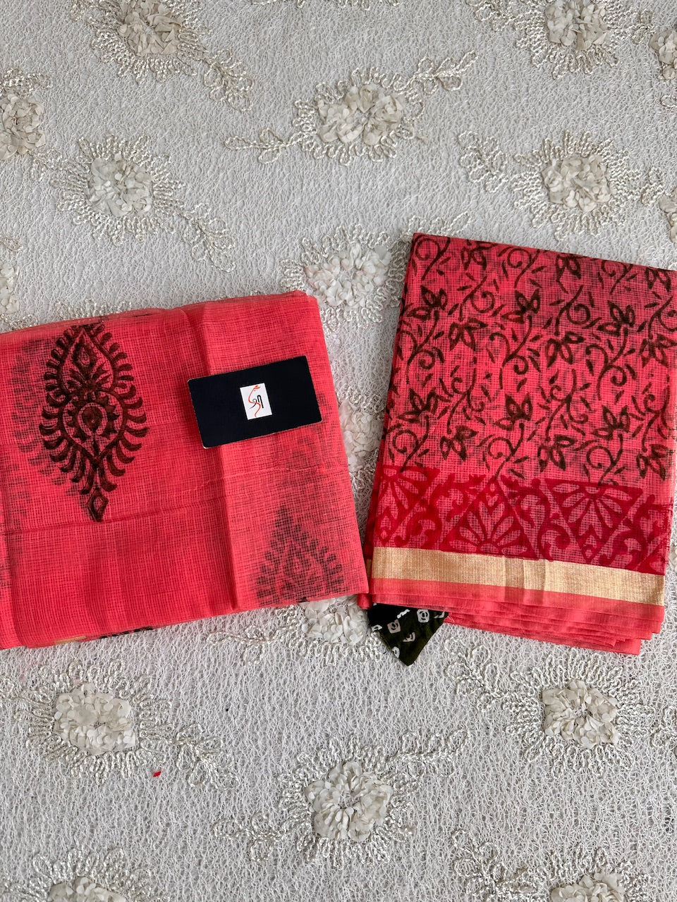 HandBlock Printed Kota Cotton Doria Top N Dupatta