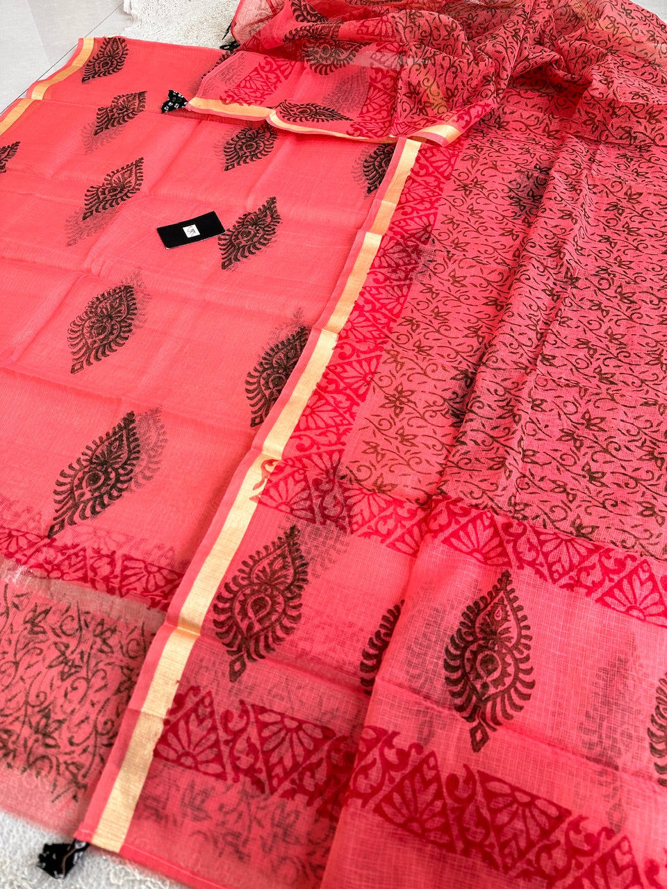 HandBlock Printed Kota Cotton Doria Top N Dupatta