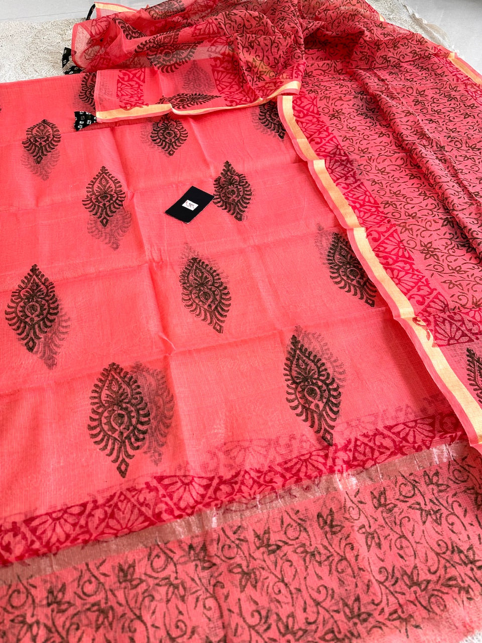 HandBlock Printed Kota Cotton Doria Top N Dupatta