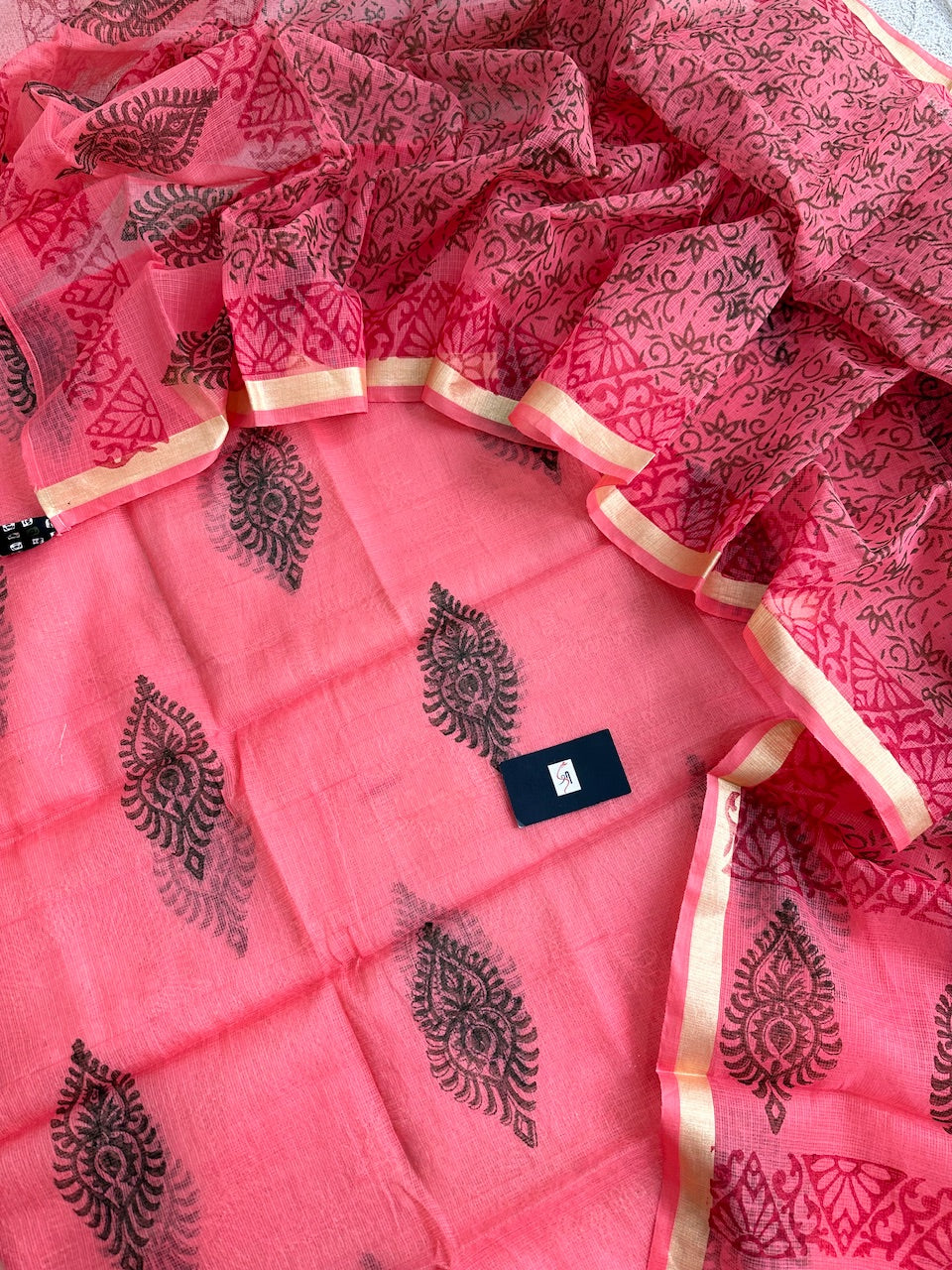 HandBlock Printed Kota Cotton Doria Top N Dupatta