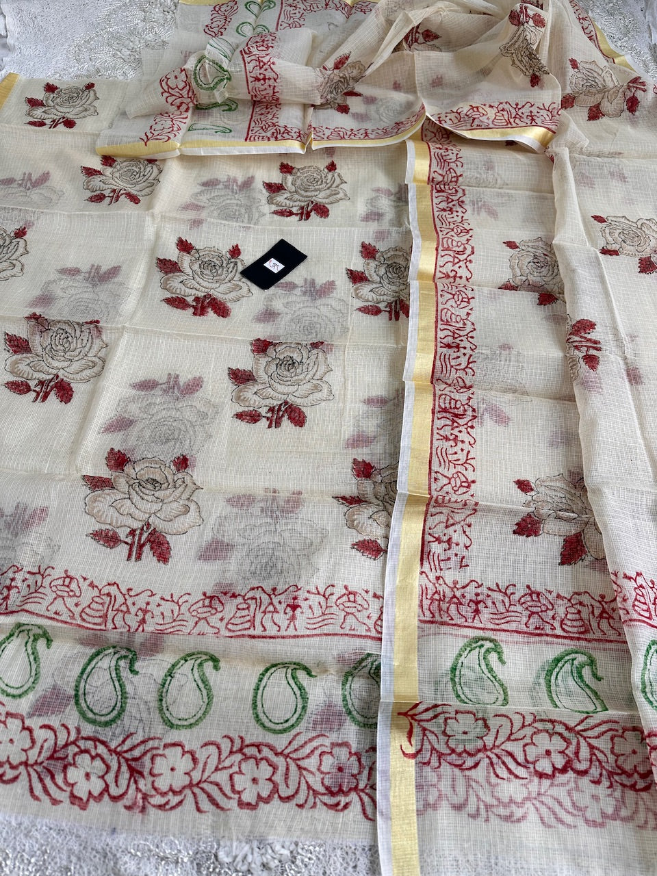 HandBlock Printed Kota Cotton Doria Top N Dupatta (Suit)