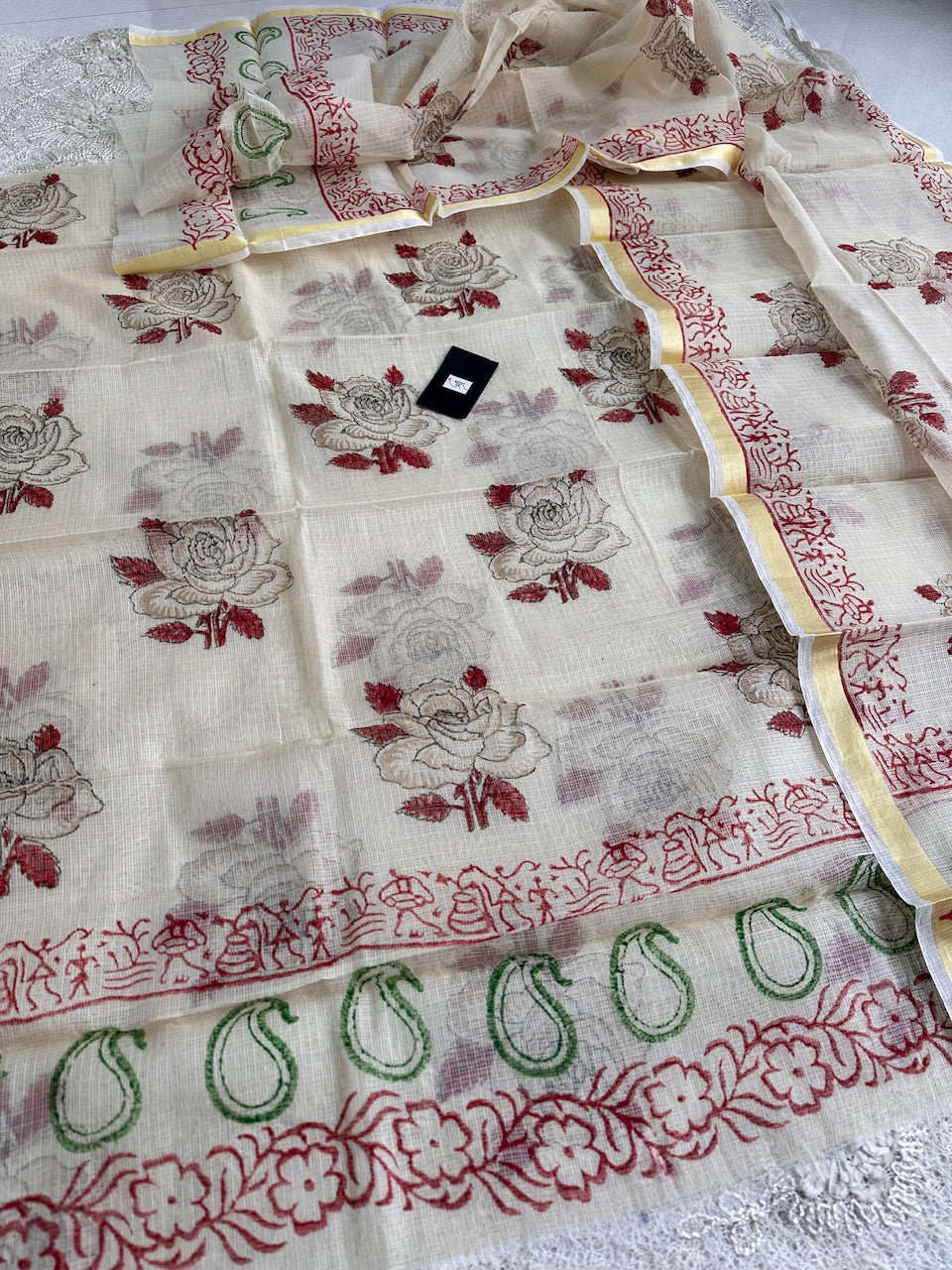 HandBlock Printed Kota Cotton Doria Top N Dupatta (Suit)