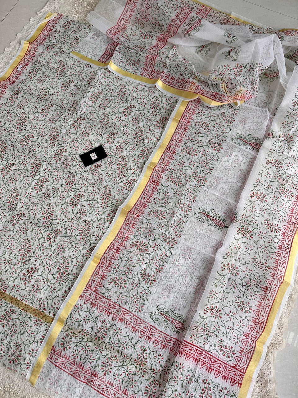 HandBlock Printed Kota Cotton Doria Top N Dupatta (Suit)