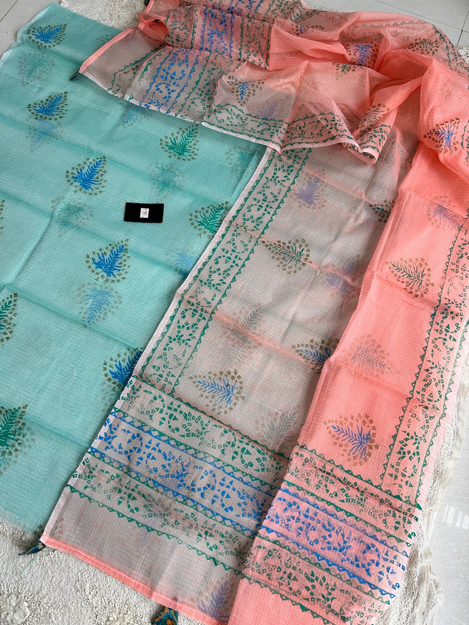 HandBlock Printed Kota Cotton Doria Top N Dupatta (Suit)