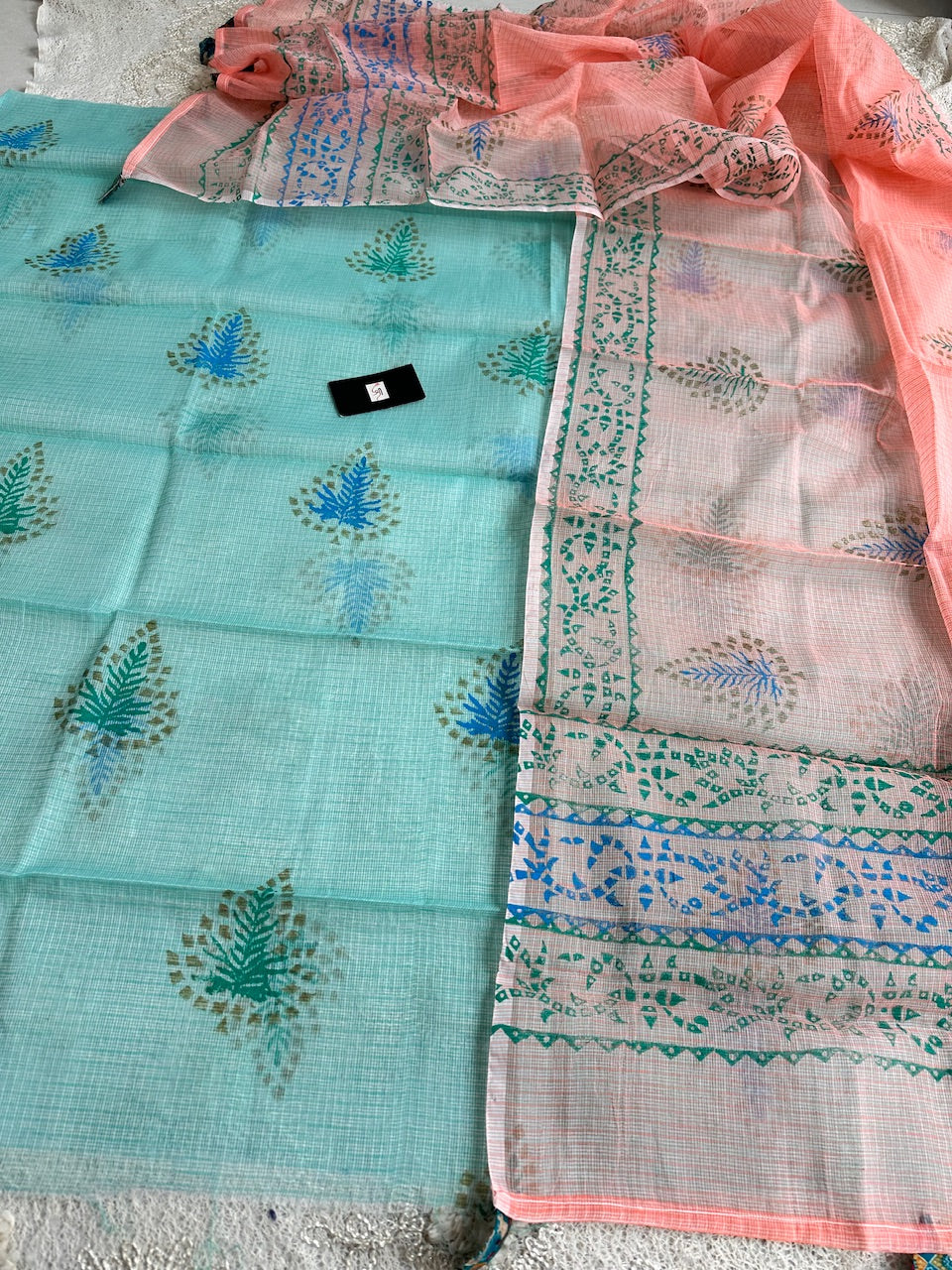 HandBlock Printed Kota Cotton Doria Top N Dupatta (Suit)