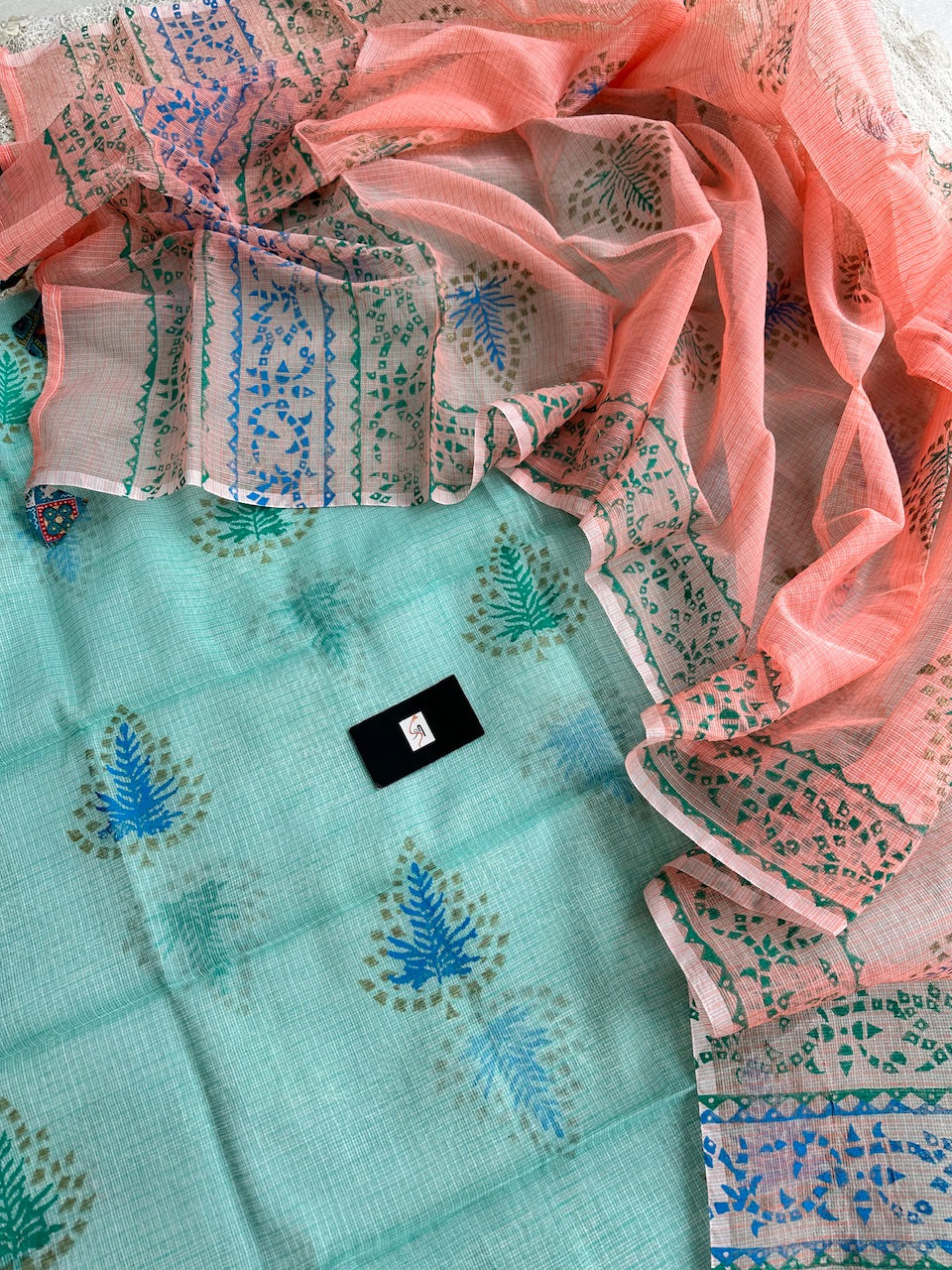 HandBlock Printed Kota Cotton Doria Top N Dupatta (Suit)