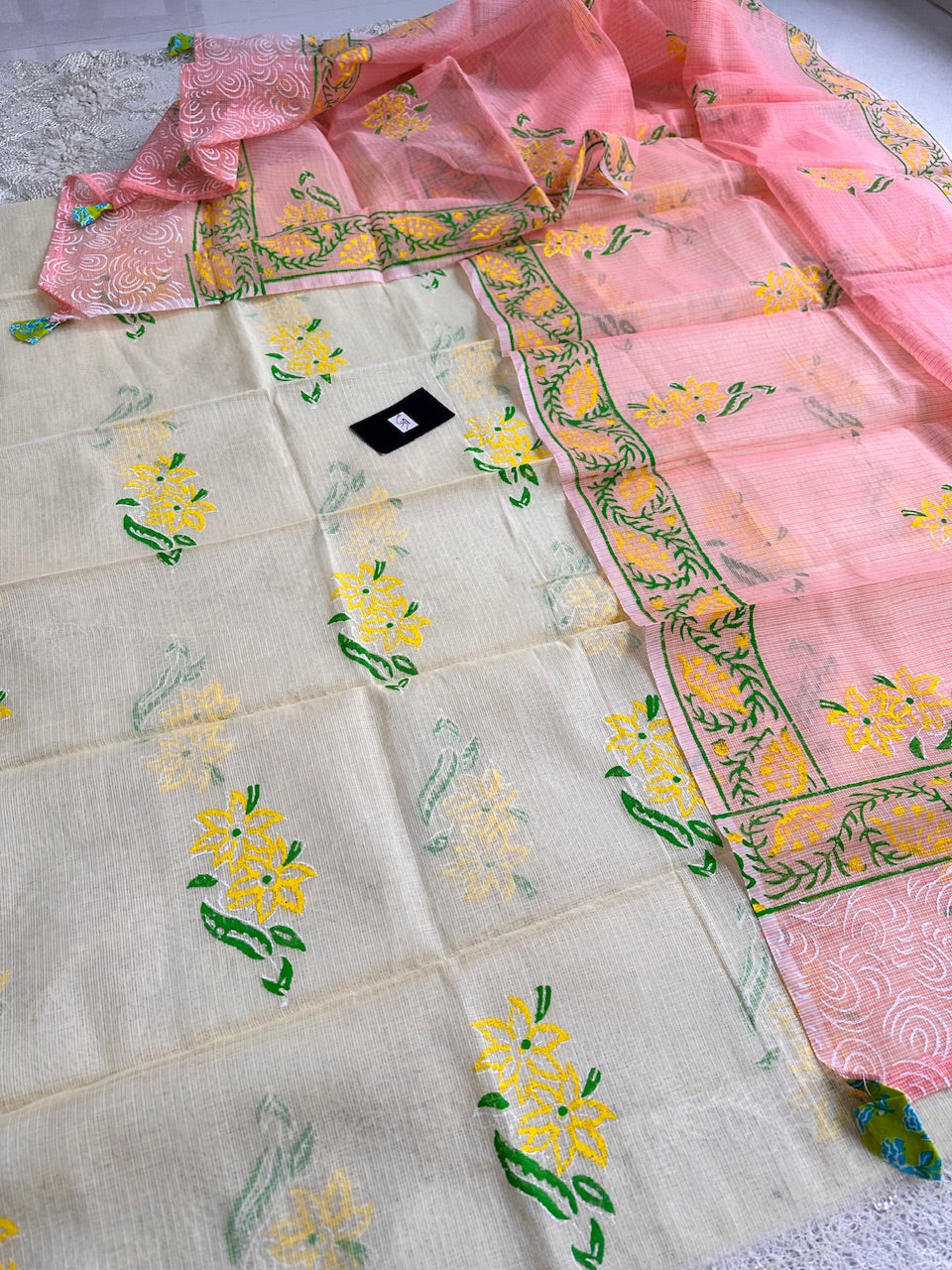 HandBlock Printed Kota Cotton Doria Top N Dupatta (Suit)