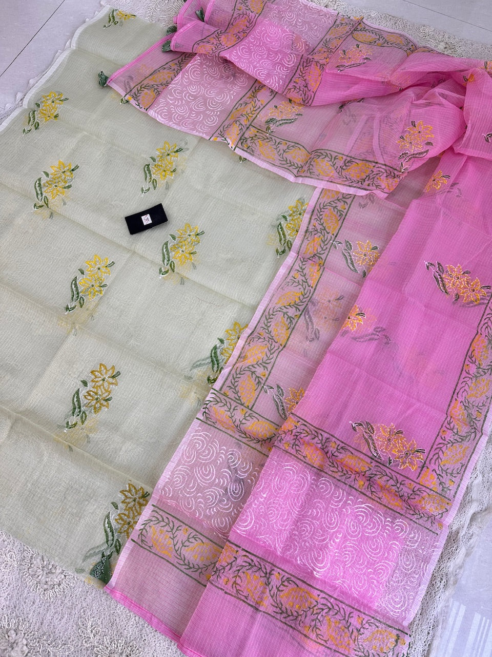 HandBlock Printed Kota Cotton Doria Top N Dupatta (Suit)