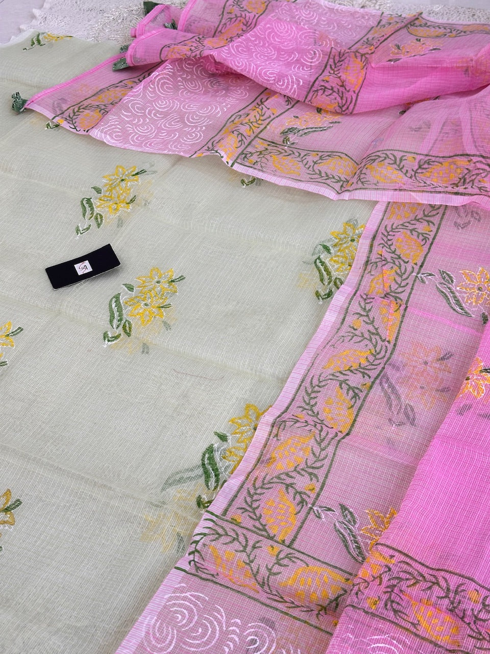 HandBlock Printed Kota Cotton Doria Top N Dupatta (Suit)