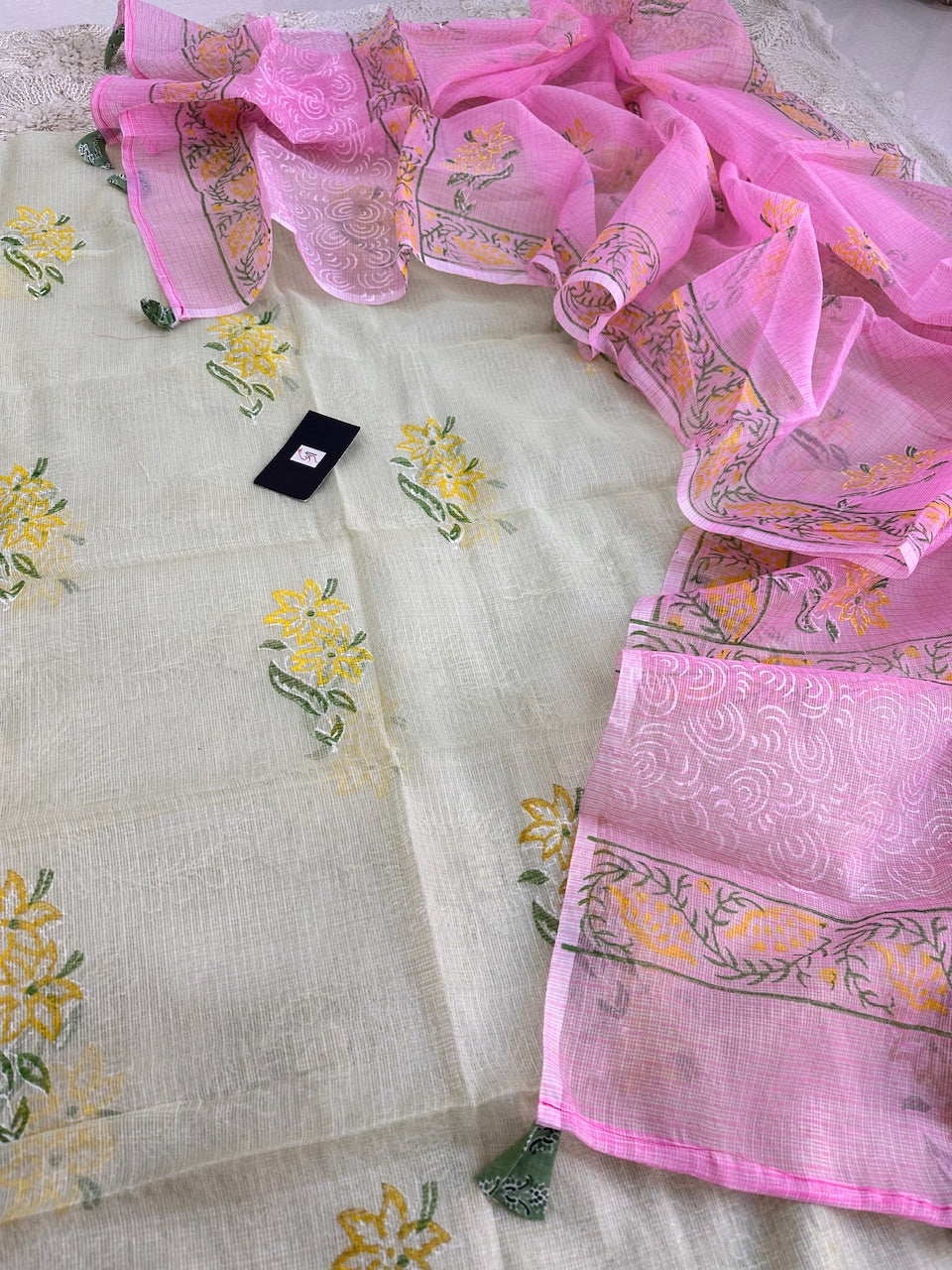 HandBlock Printed Kota Cotton Doria Top N Dupatta (Suit)