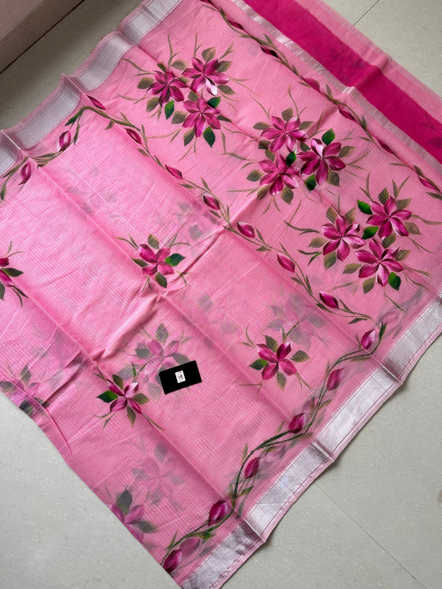 Handpainted Kota Cotton Doria Saree