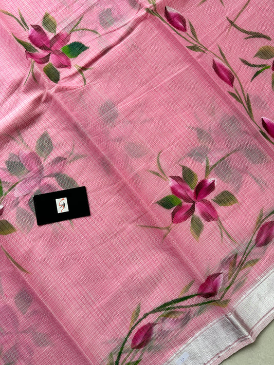 Handpainted Kota Cotton Doria Saree