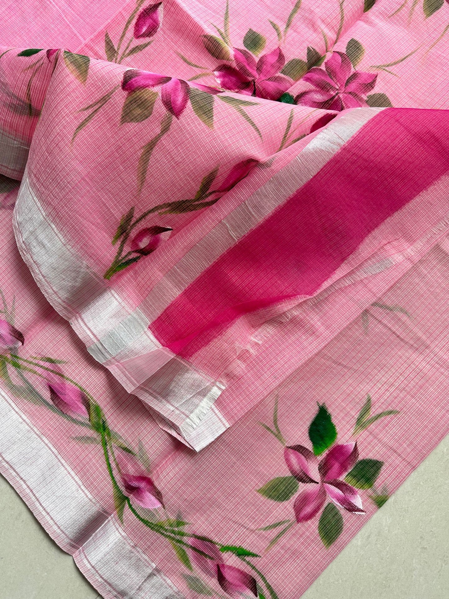 Handpainted Kota Cotton Doria Saree