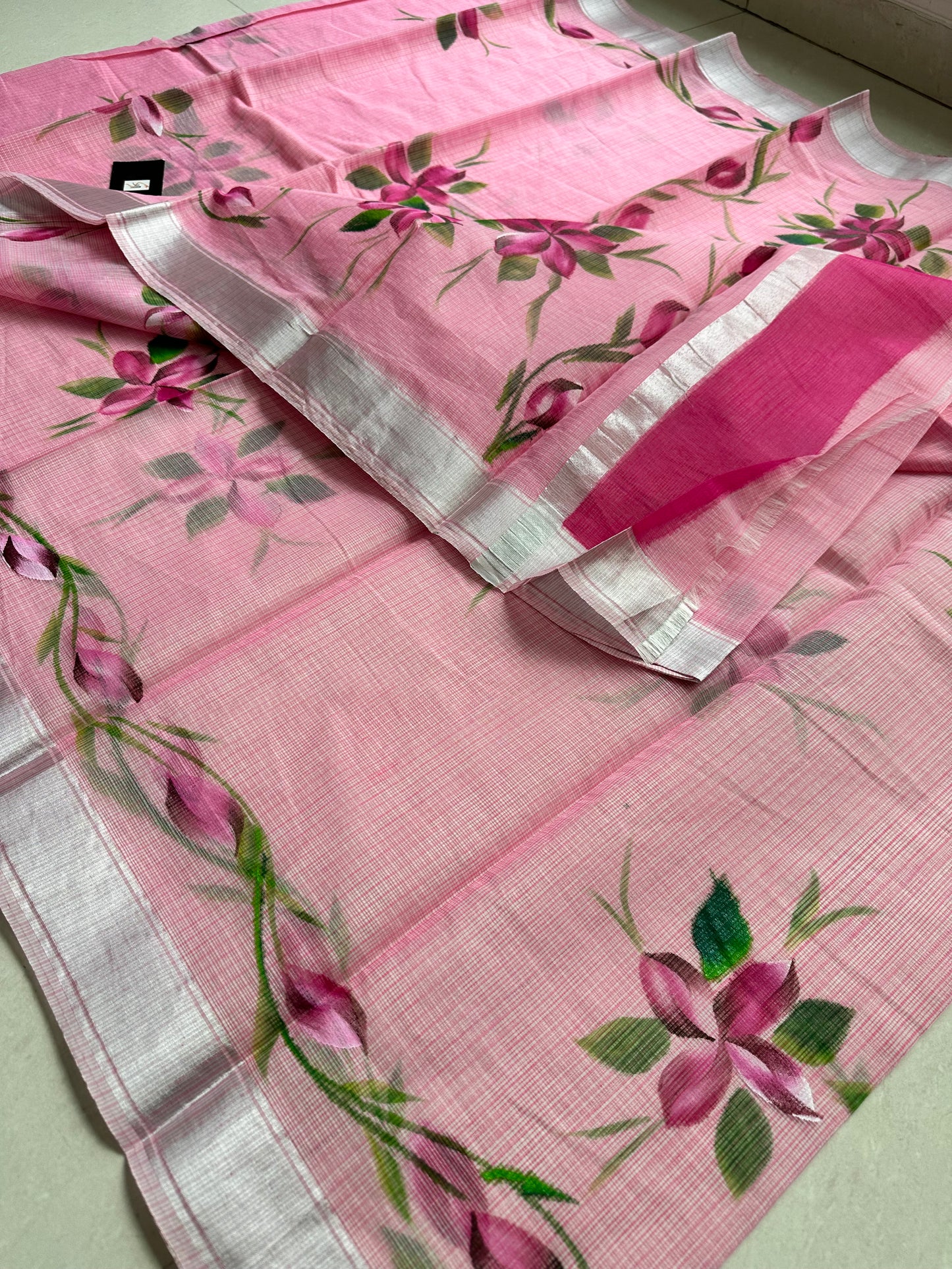 Handpainted Kota Cotton Doria Saree