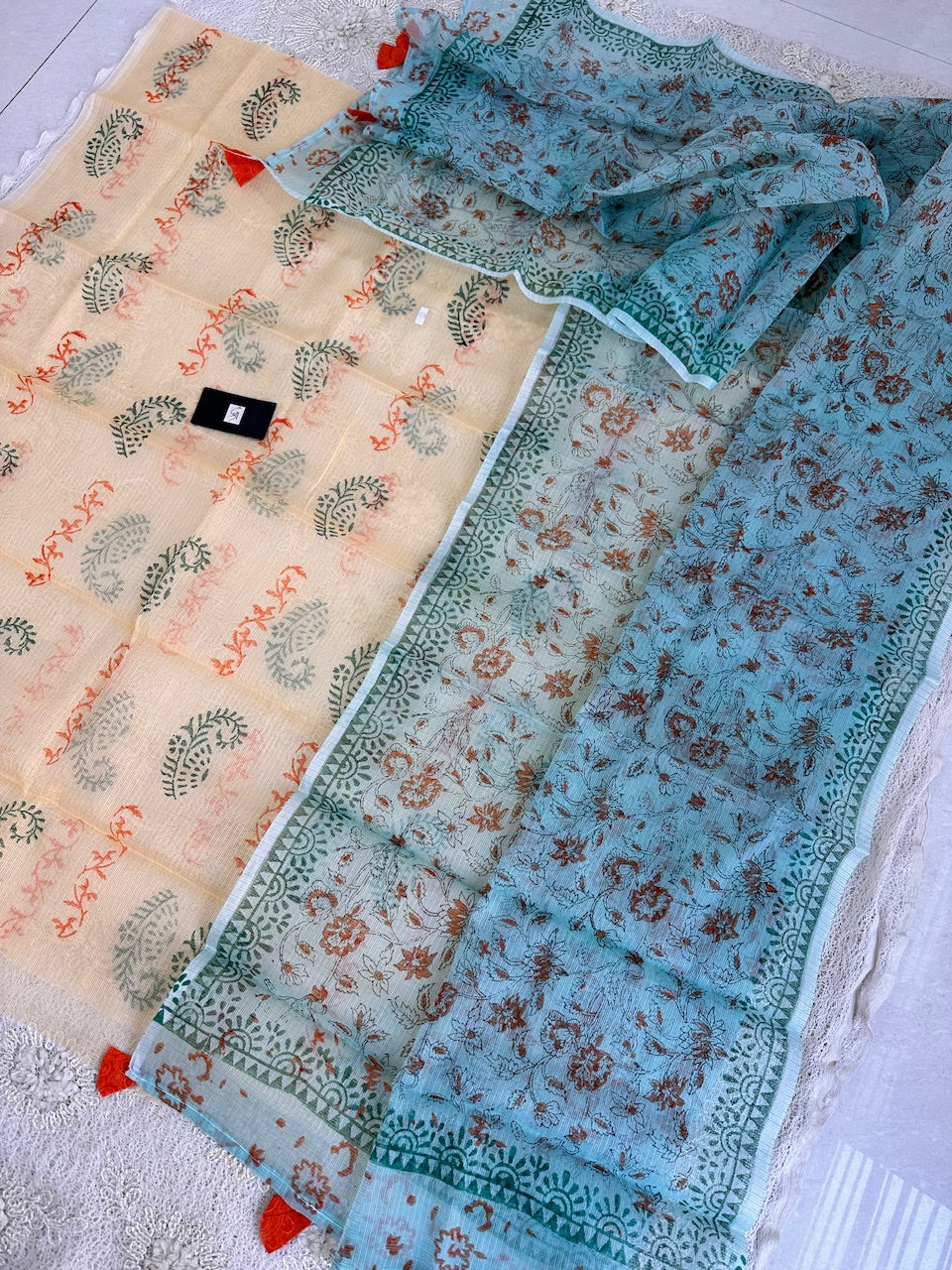 HandBlock Printed Kota Cotton Doria Top N Dupatta (Suit)