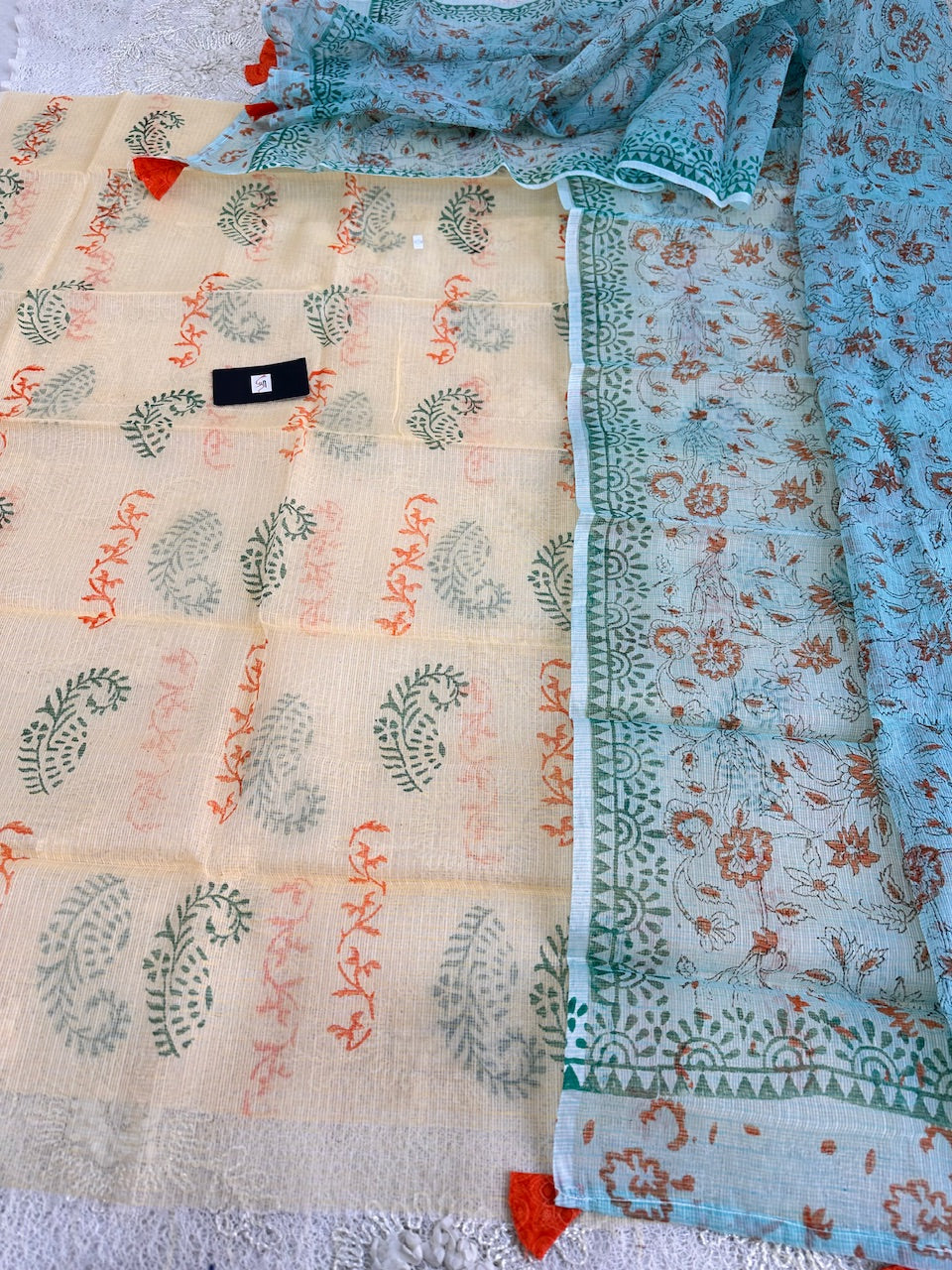 HandBlock Printed Kota Cotton Doria Top N Dupatta (Suit)