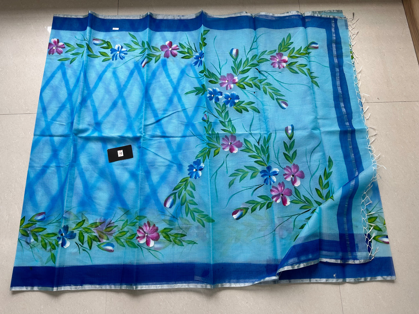 Handpainted Kota Cotton Doria Saree