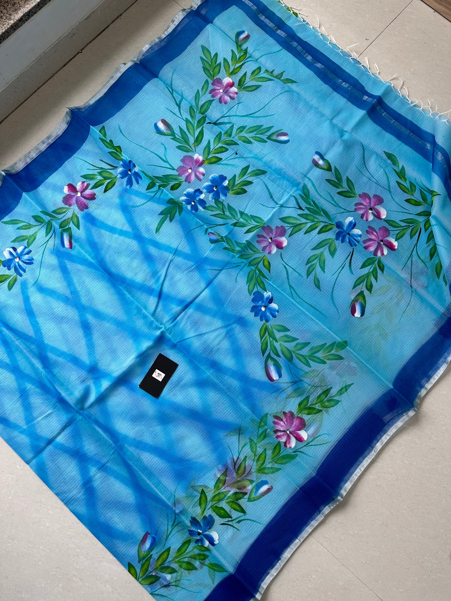 Handpainted Kota Cotton Doria Saree