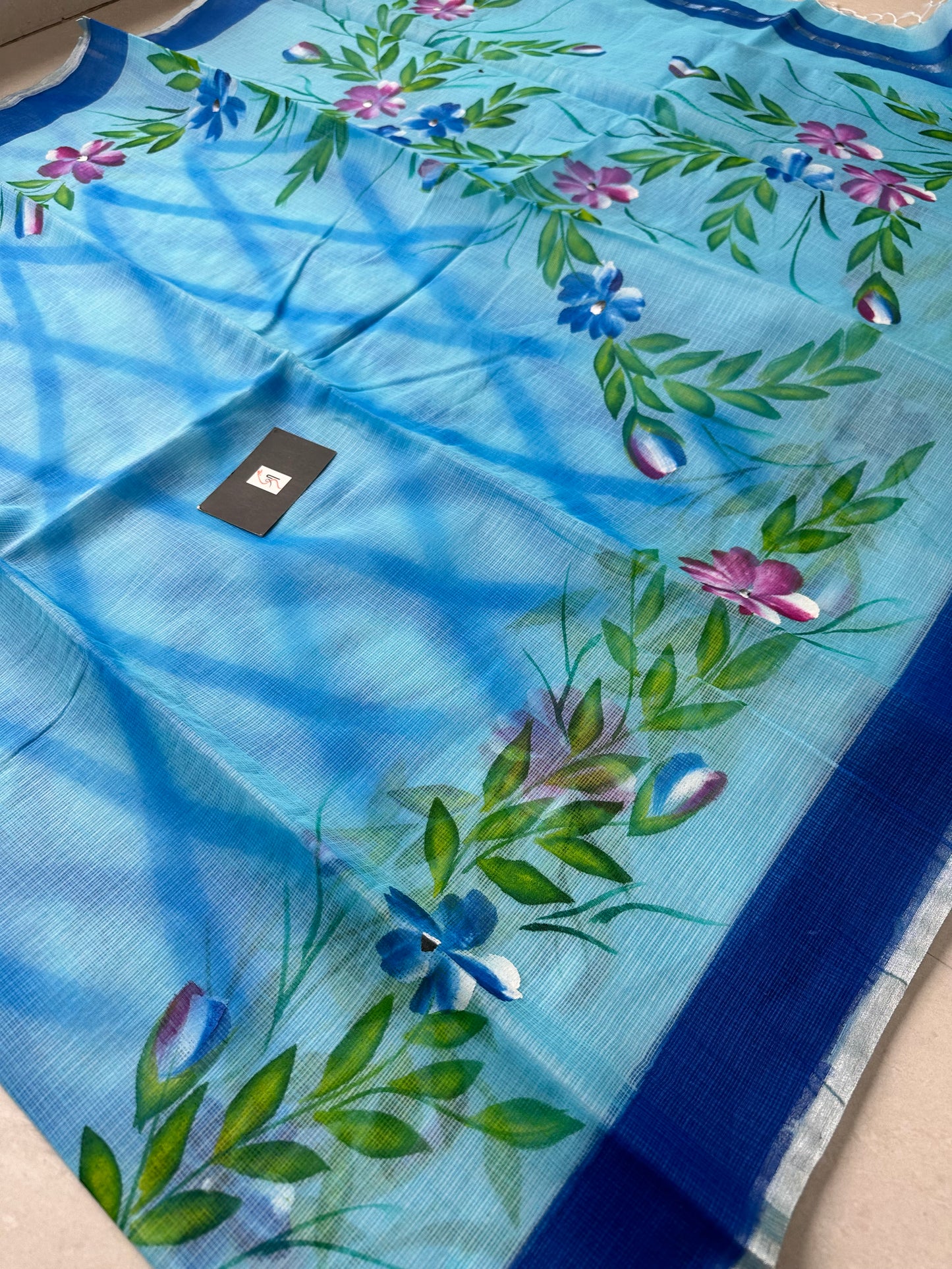 Handpainted Kota Cotton Doria Saree