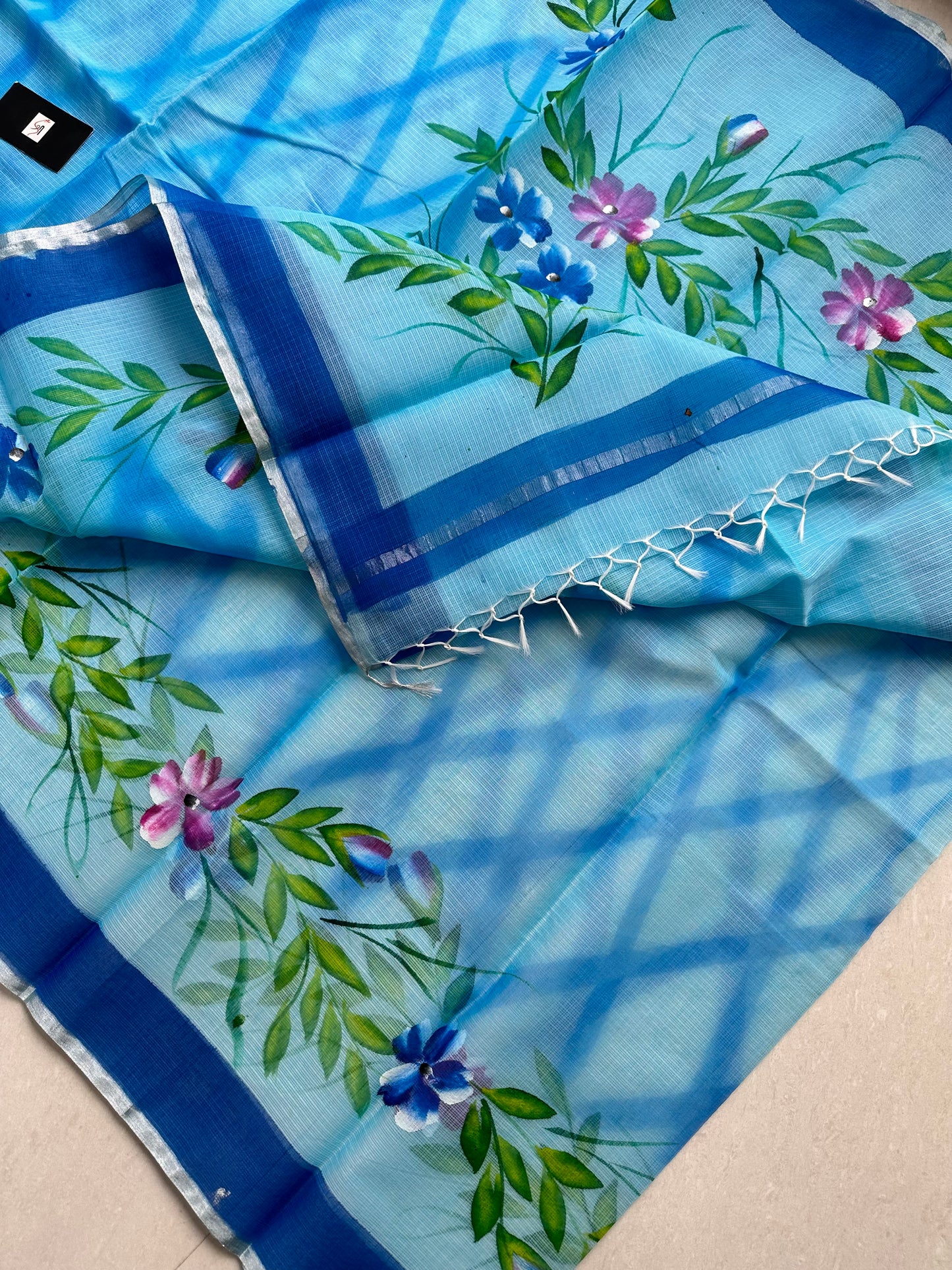 Handpainted Kota Cotton Doria Saree