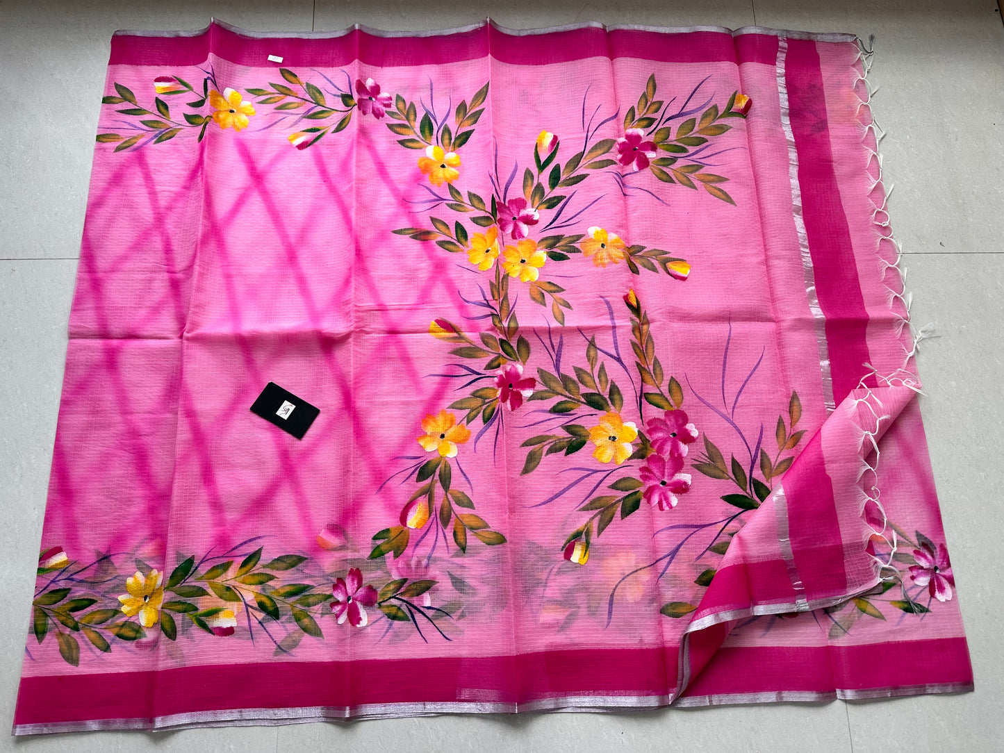 Handpainted Kota Cotton Doria Saree