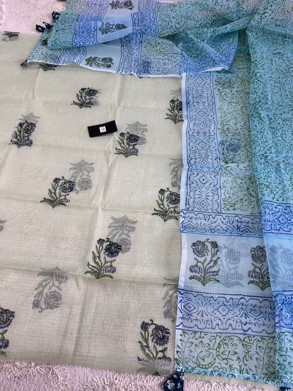 HandBlock Printed Kota Cotton Doria Top N Dupatta