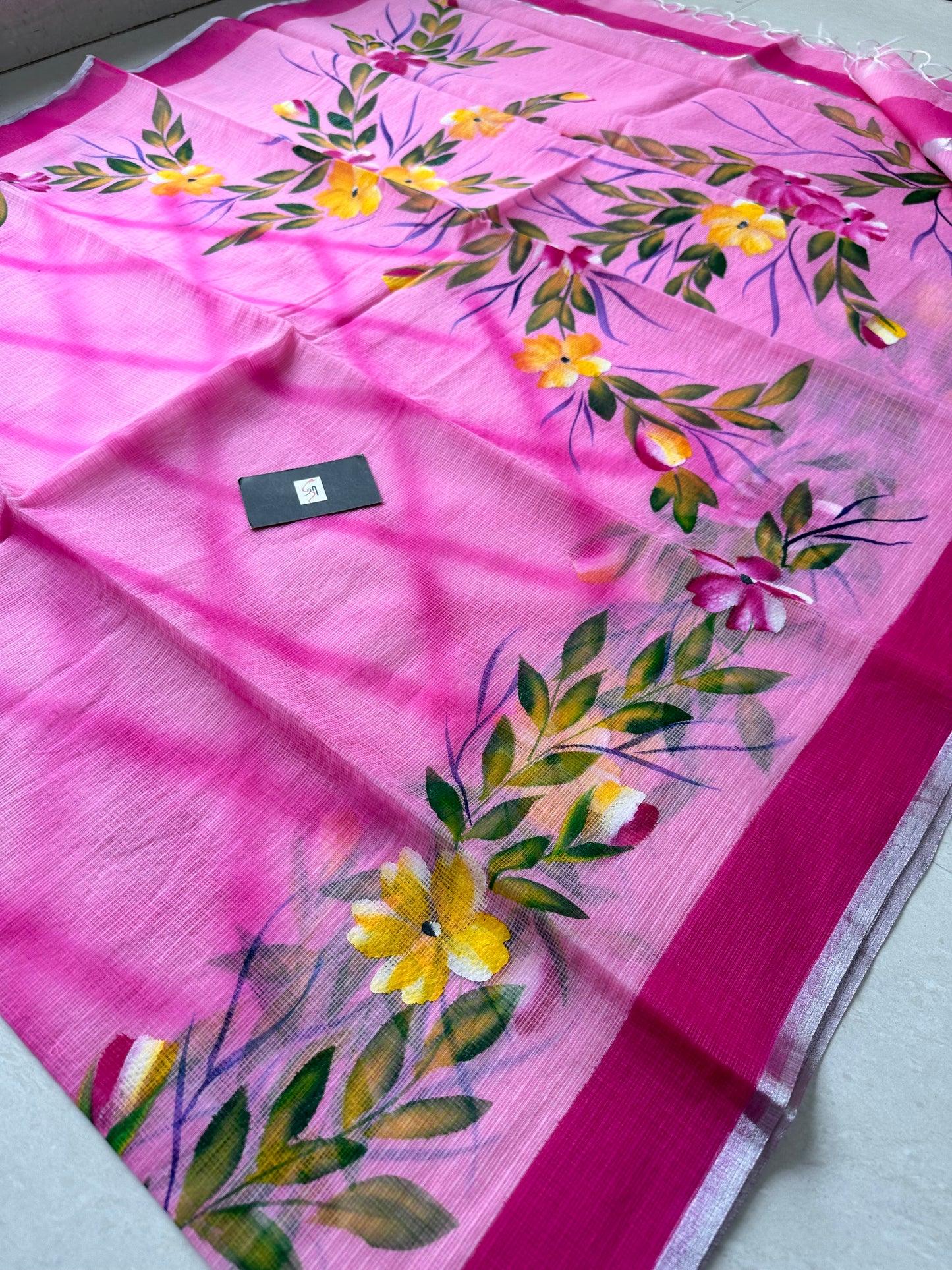 Handpainted Kota Cotton Doria Saree