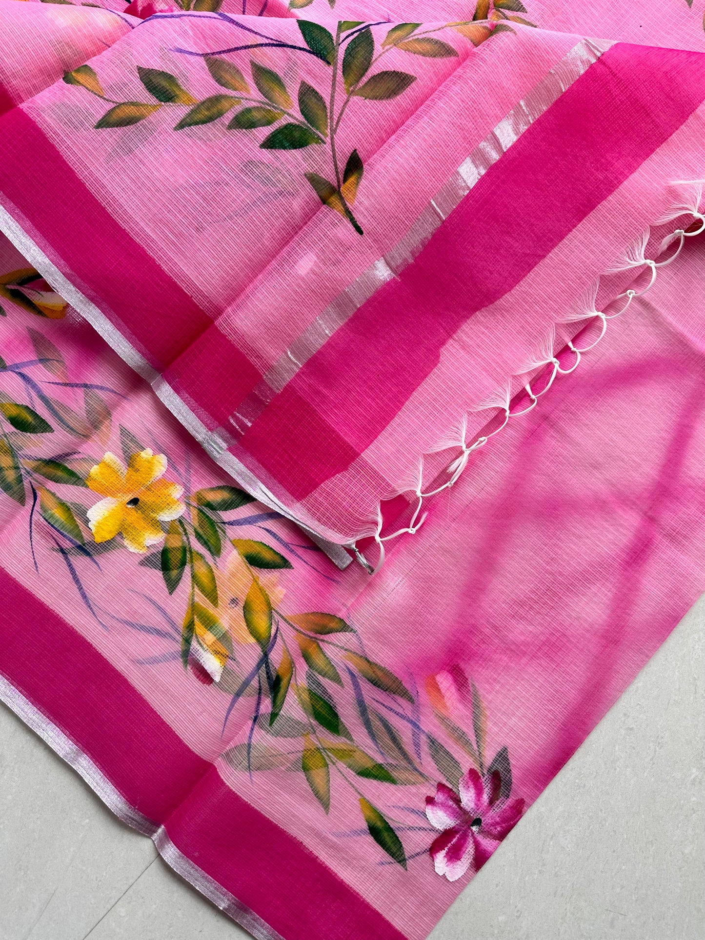 Handpainted Kota Cotton Doria Saree