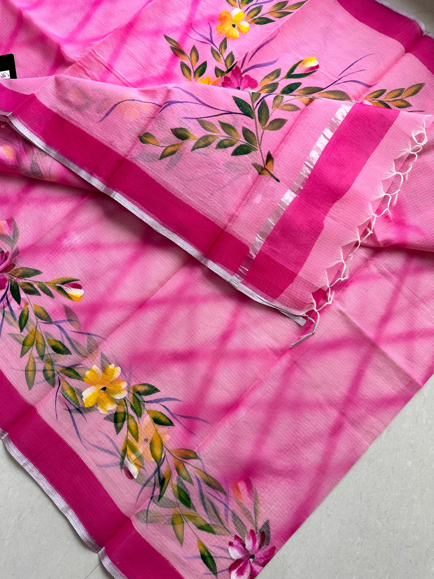 Handpainted Kota Cotton Doria Saree