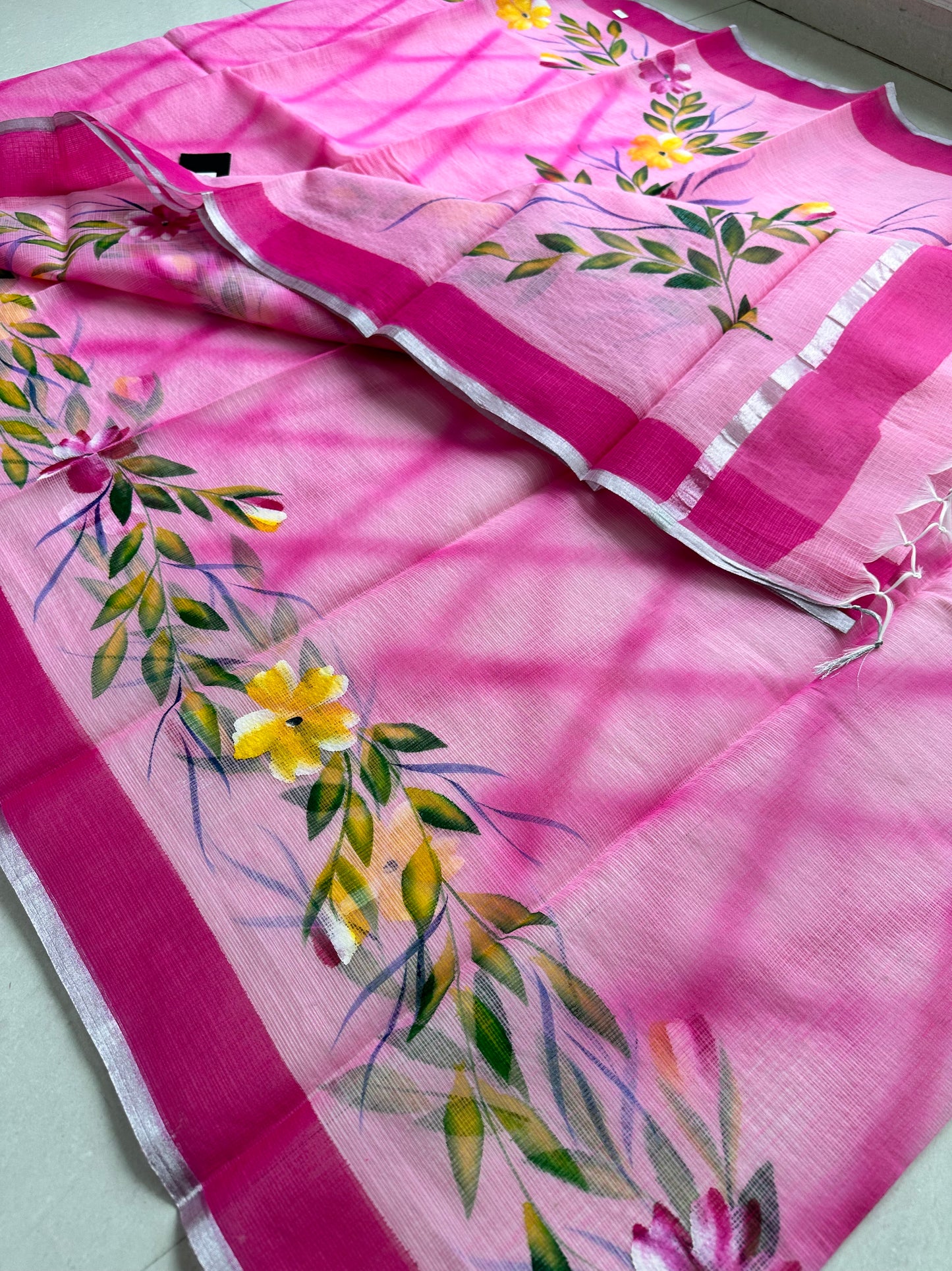 Handpainted Kota Cotton Doria Saree