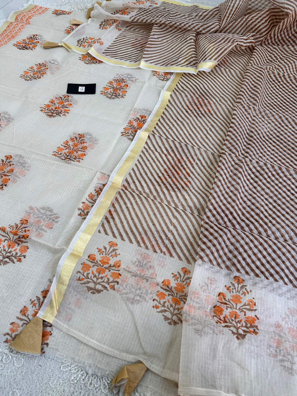 HandBlock Printed Kota Cotton Doria Top N Dupatta